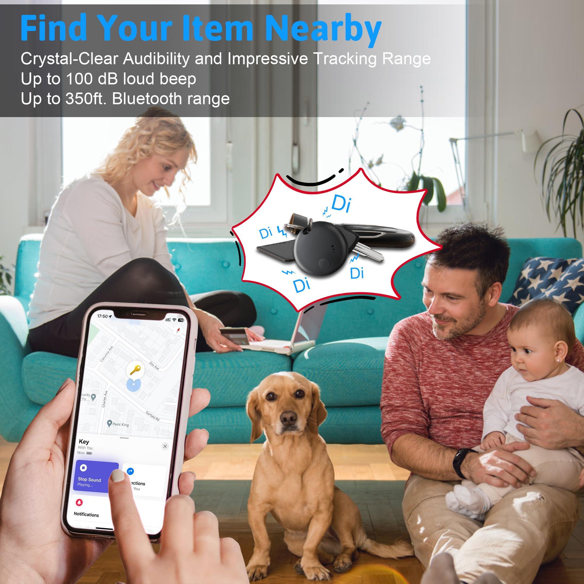 Fortunepro Tracker Tag 4 Packs Bluetooth Tracker, Smart Tag Locator Tracking Device, Keys Finder and Item Locator,Air Tracker Item Finders with Apple Find My(IOS Only)Track your Keys,Wallet,Luggage,Pets and Bag
