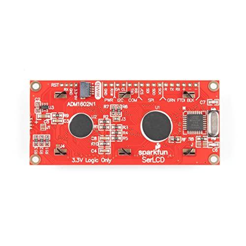 SparkFun SparkFun 16x2 SerLCD - RGB Backlight (Qwiic) - Compatible with Arduino LCD Communicate Over Serial I2C and SPI 3.3V Compatible