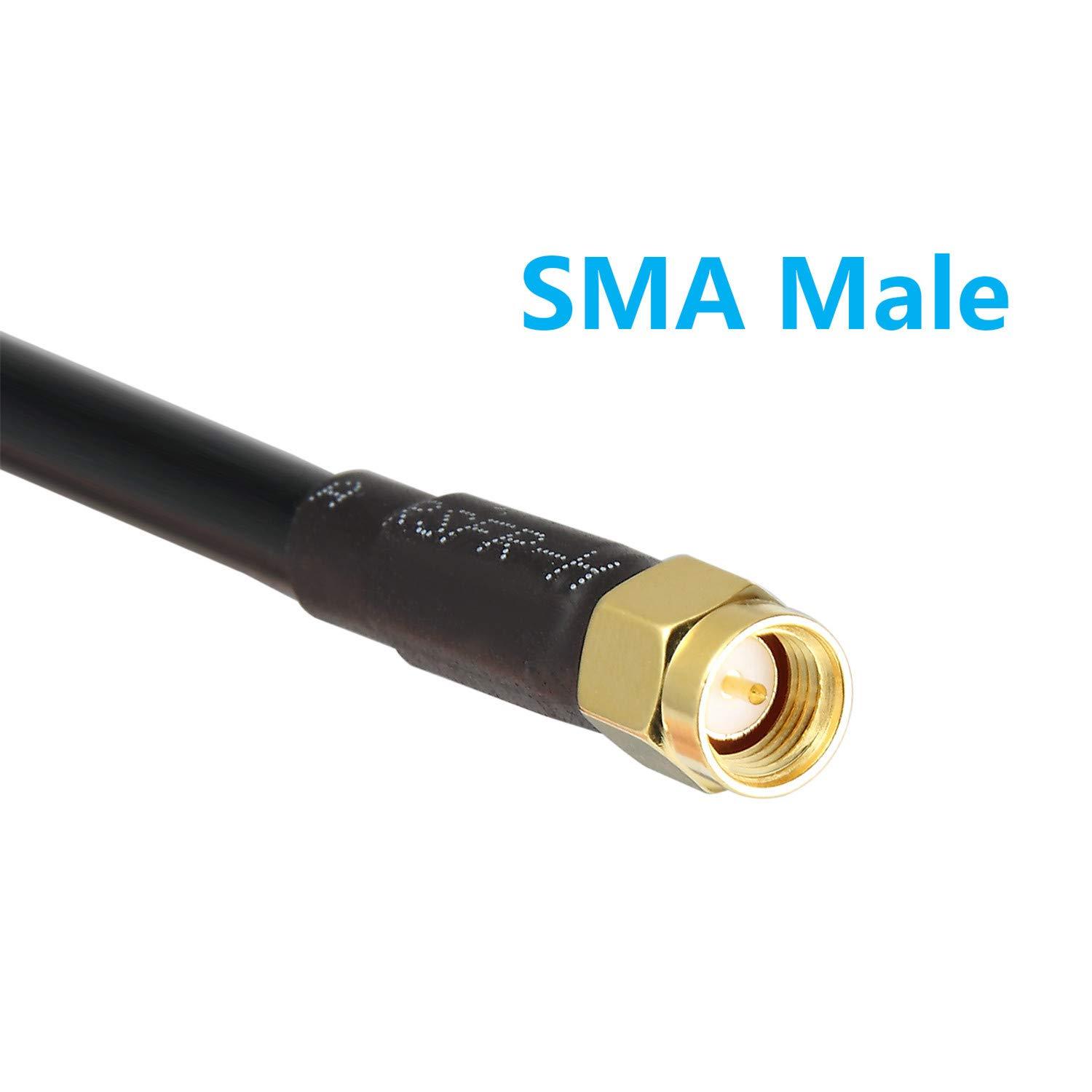 GEMEK GEMEK 10ft SMA Male to N Male Pure Copper Cable, Low Loss S-MR240 Coaxial for 3G 4G 5G 6G LTE ADS-B Ham GPS WiFi RF Radio to Antenna or Surge Arrester Use (50 Ohm Not for TV)