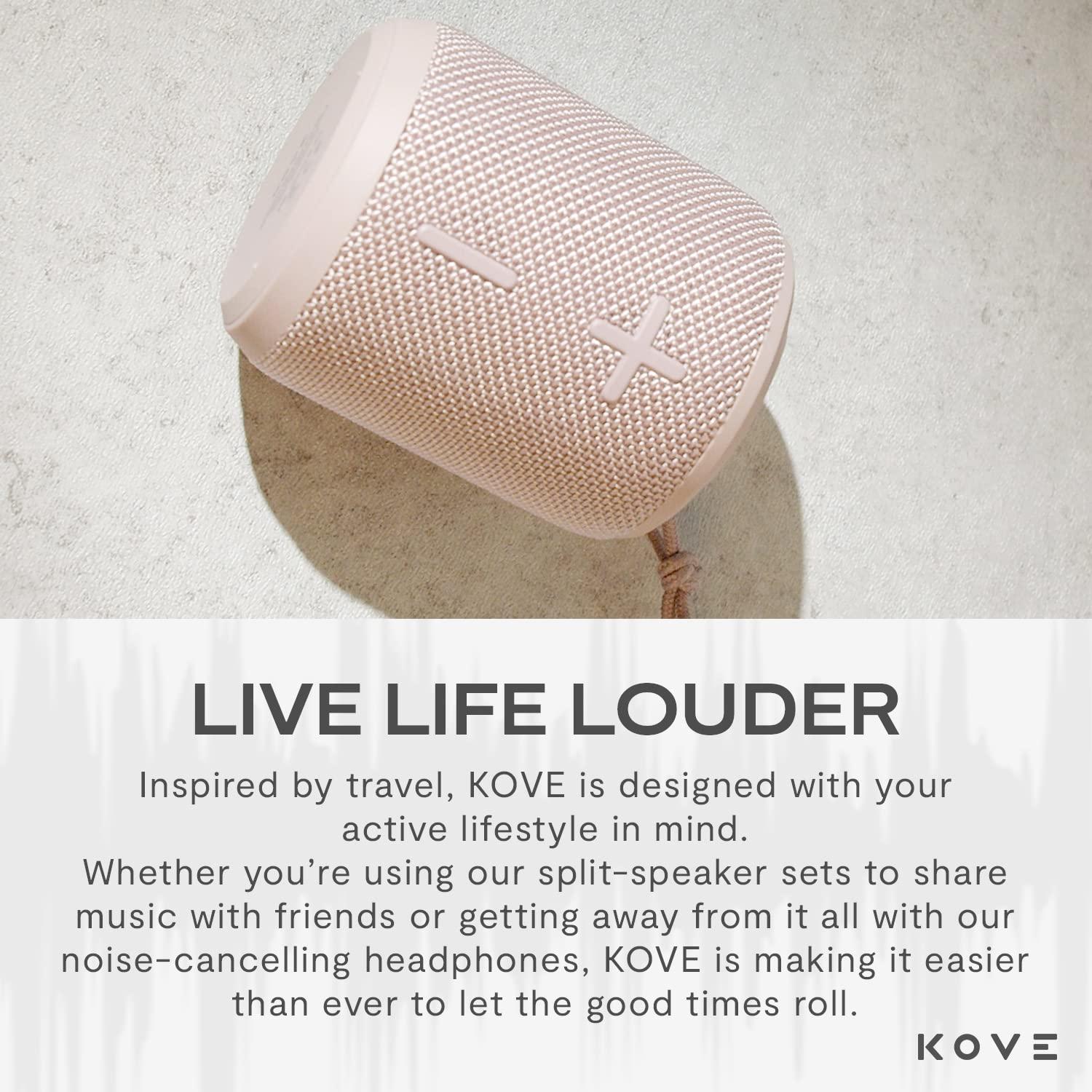 KOVE KOVE Mini Commuter 2 Portable Speaker - Pink Bluetooth Speakers, Wireless with HD Louder Volume, Deep Bass Subwoofer, Microphone, IPX7 Water Resistant - Perfect Boom Box for Home, Outdoor or Travel