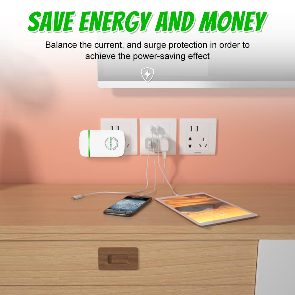 Hknbj Upgraded Power Saver, Professional Power Saver Energy Saving Device, Household Office Electricity Saving Device, Electricity Saving Box Device US Plug 90V-250V 30KW (8 PCS)