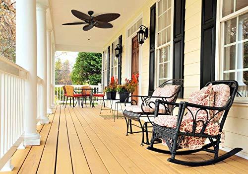 Honeywell Ceiling Fans Honeywell Ceiling Fans Palm Island, 52 Inch Tropical Indoor Outdoor Ceiling Fan with No Light, Pull Chain, Three Mounting Options, 5 Palm Leaf Blades, Wet-Rated - 50207-01 (Bronze)