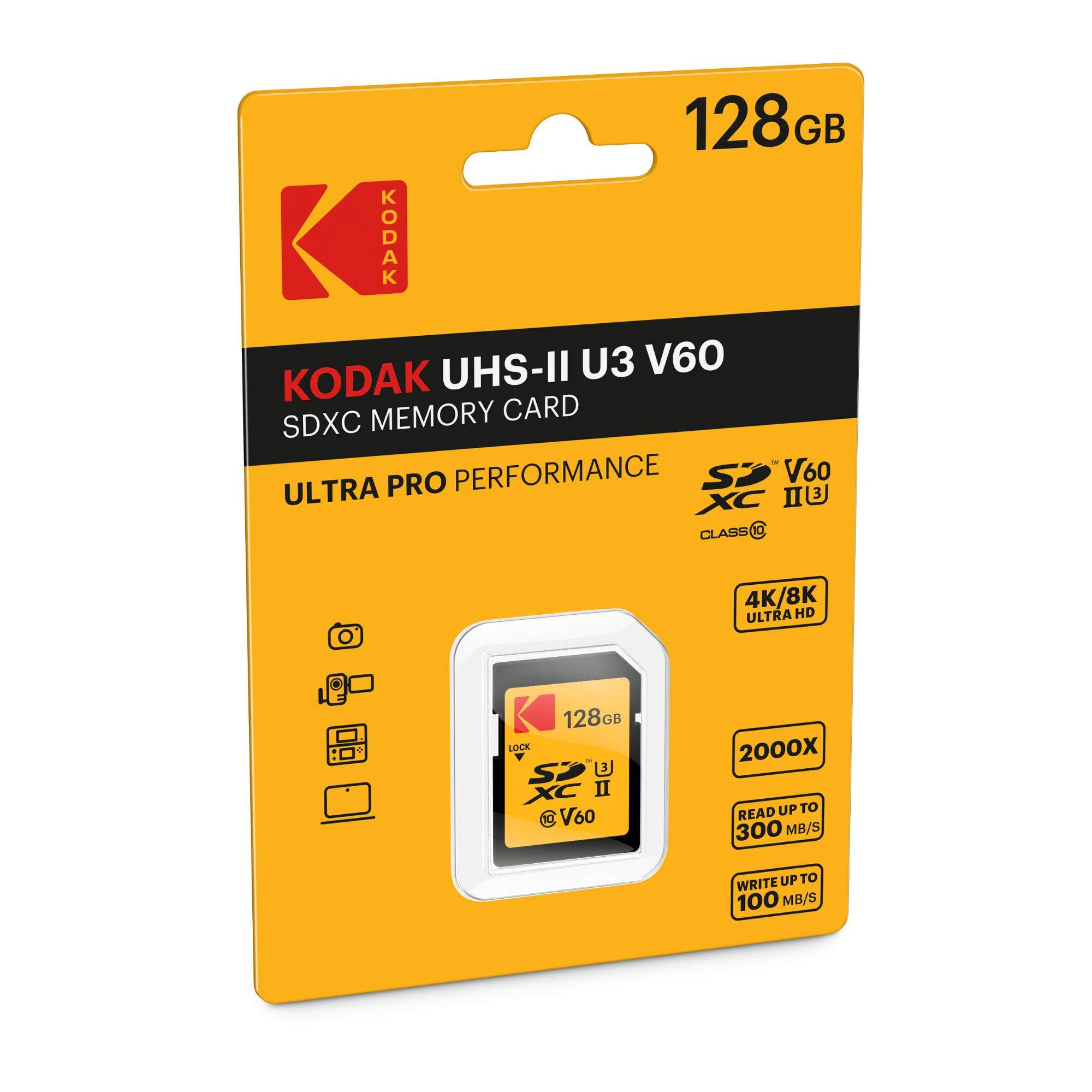 KODAK Kodak 128GB UHS-II U3 V60 Ultra Pro SDXC Memory Card