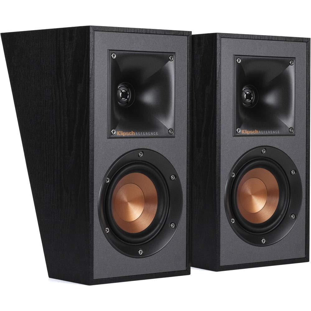 Klipsch Klipsch Reference R-41SA Dolby Atmos High-Performance, Horn-Loaded Elevation Surround Speaker Pair with 5 Pair Banana Plugs and 50 Foot 16 AWG Gauge Heavy Duty Speaker Wire Cable