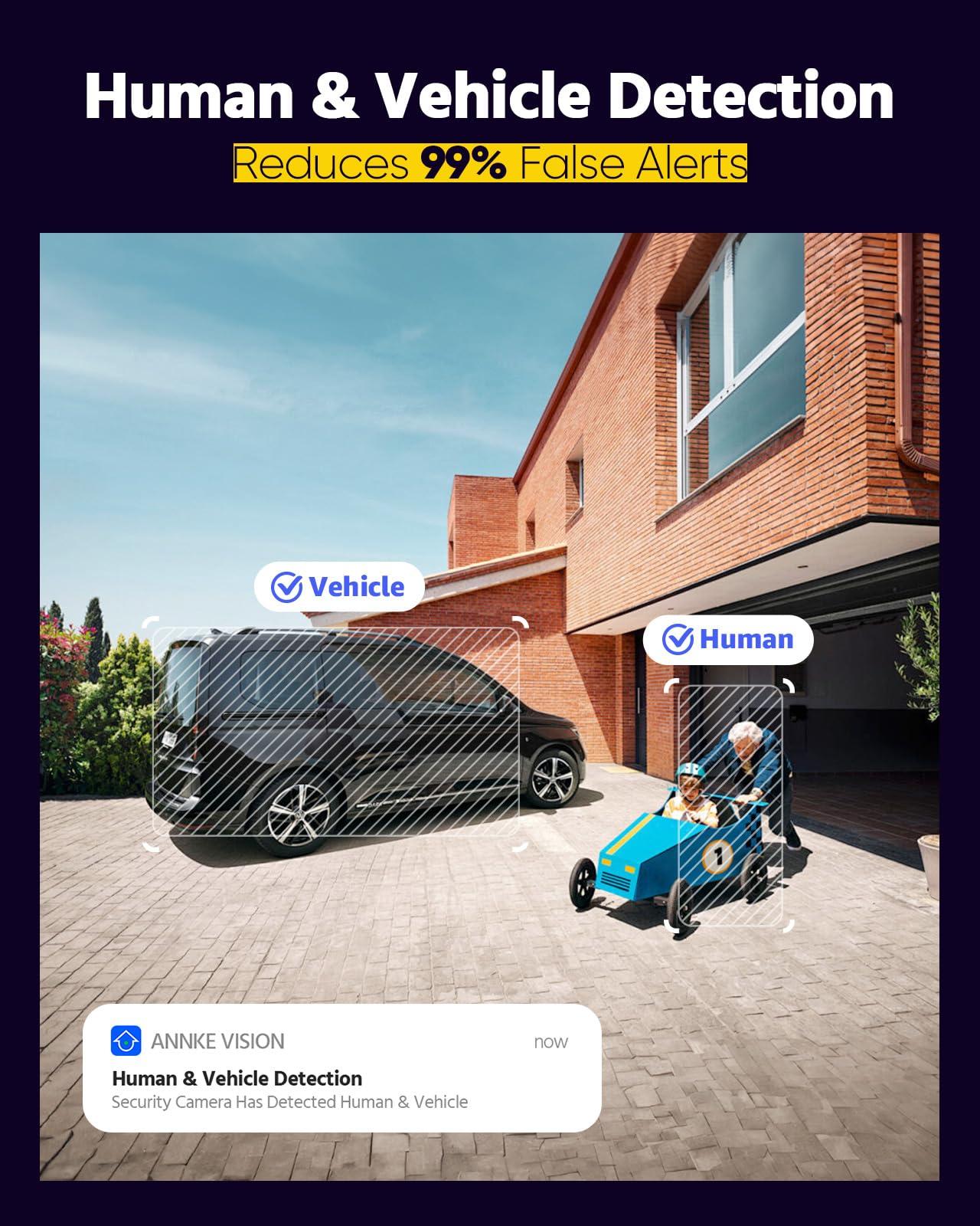 ANNKE ANNKE 4K PoE Security Camera System for Outdoor Home Surveillance, 8CH POE NVR rith 6TB HDD, 4pcs Varifocal Dome PoE Cameras, 4X Optical Zoom, 2.8mm~12mm Lens, Smart Human/Vehicle Detection