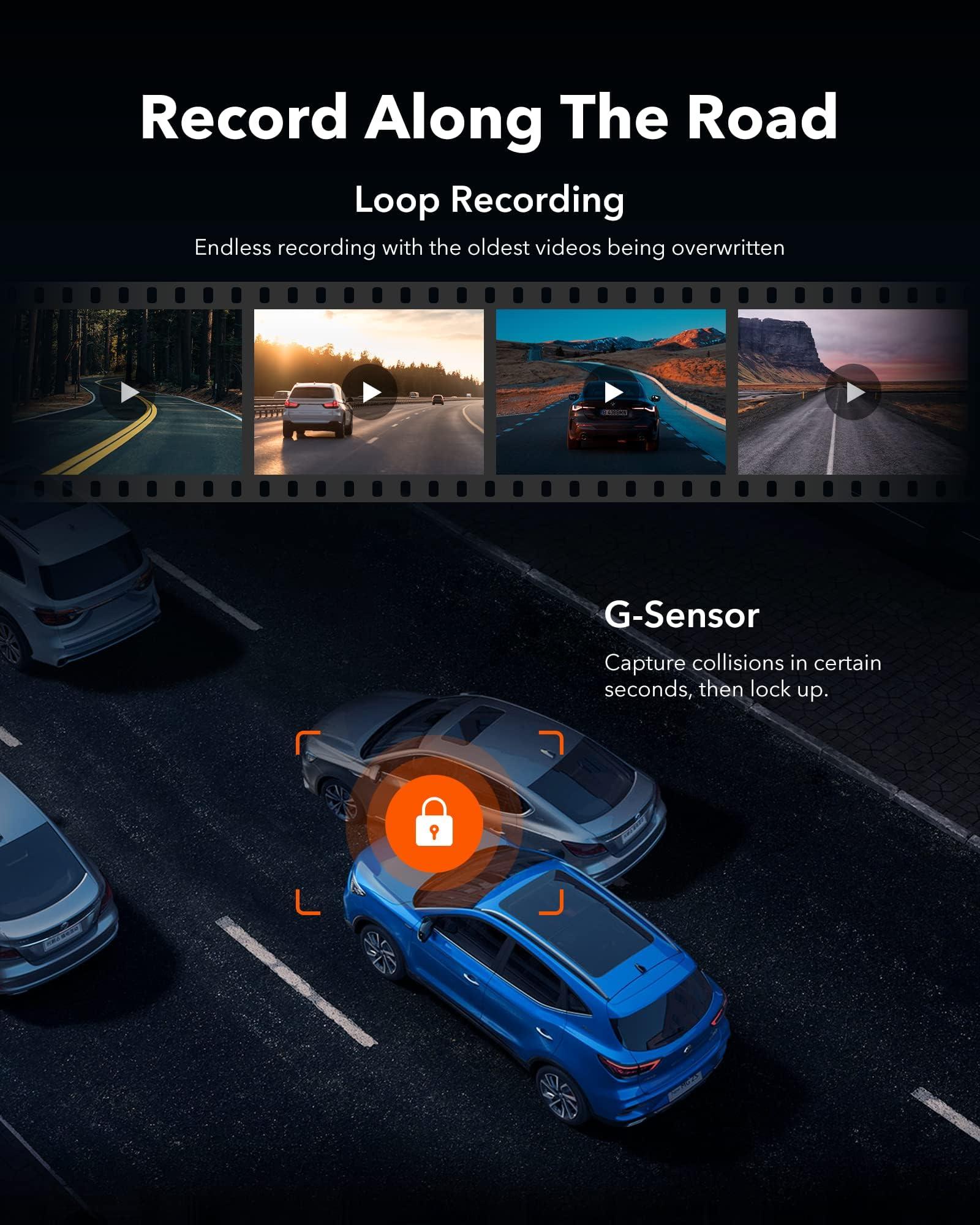 WOLFBOX WOLFBOX G930 10'' Rear View Mirror Camera with 5.8GHz WiFi, 4K Dash Cam Front and Rear with WDR, Touch Screen Rearview Mirror Backup Camera, Parking Monitor, Reverse Assist, Includes 64GB Card & GPS