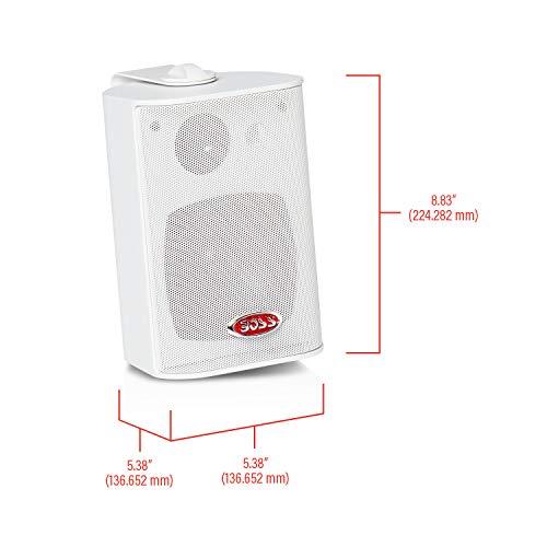 BOSS Audio Systems Boss Audio MR4.3W 200-Watt 3 Way Marine 4-Inch Enclosed System Speaker, White
