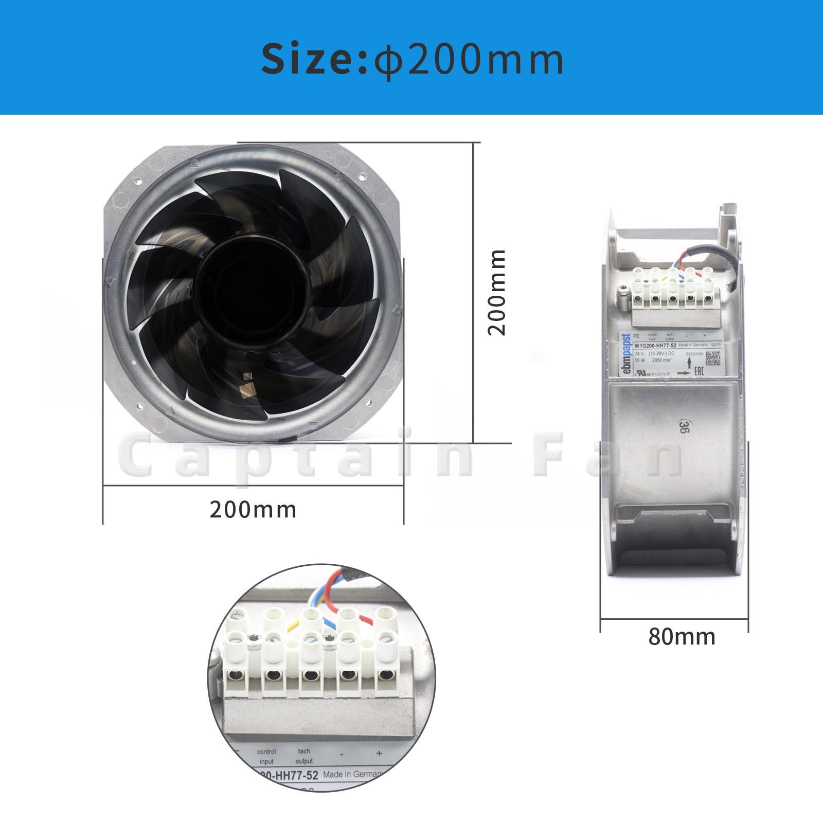 ebm-papst W1G200-HH77-52 Ebm Papst Fan 24VDC 2.6A 55W Axial Cooling Fan