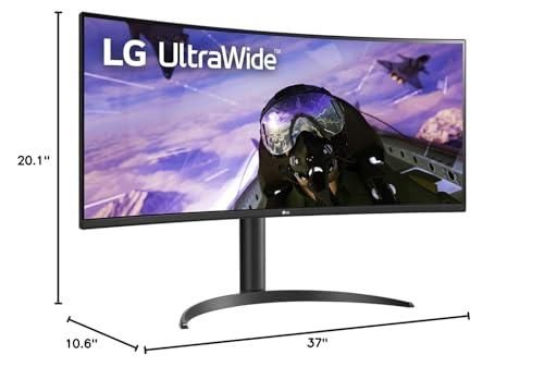 LG LG 34BP65C-B 34 21:9 QHD UltraWide Curved Monitor with 1ms MBR, HDR10, 160Hz Refresh Rate & AMD FreeSync Premium, Black