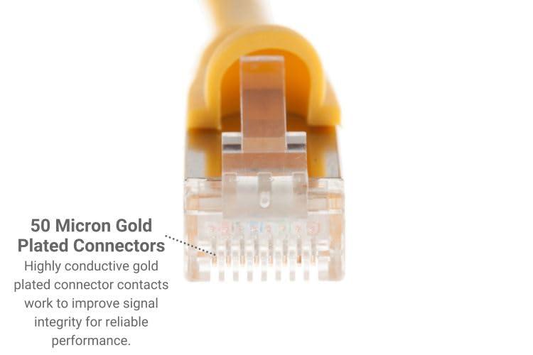CablesAndKits CablesAndKits - Shielded (STP) Cat6 Ethernet Cable, Booted, Jacket: PVC (cm), 10 ft, Yellow, Pure Copper, RJ45 Computer & Networking Patch Cord