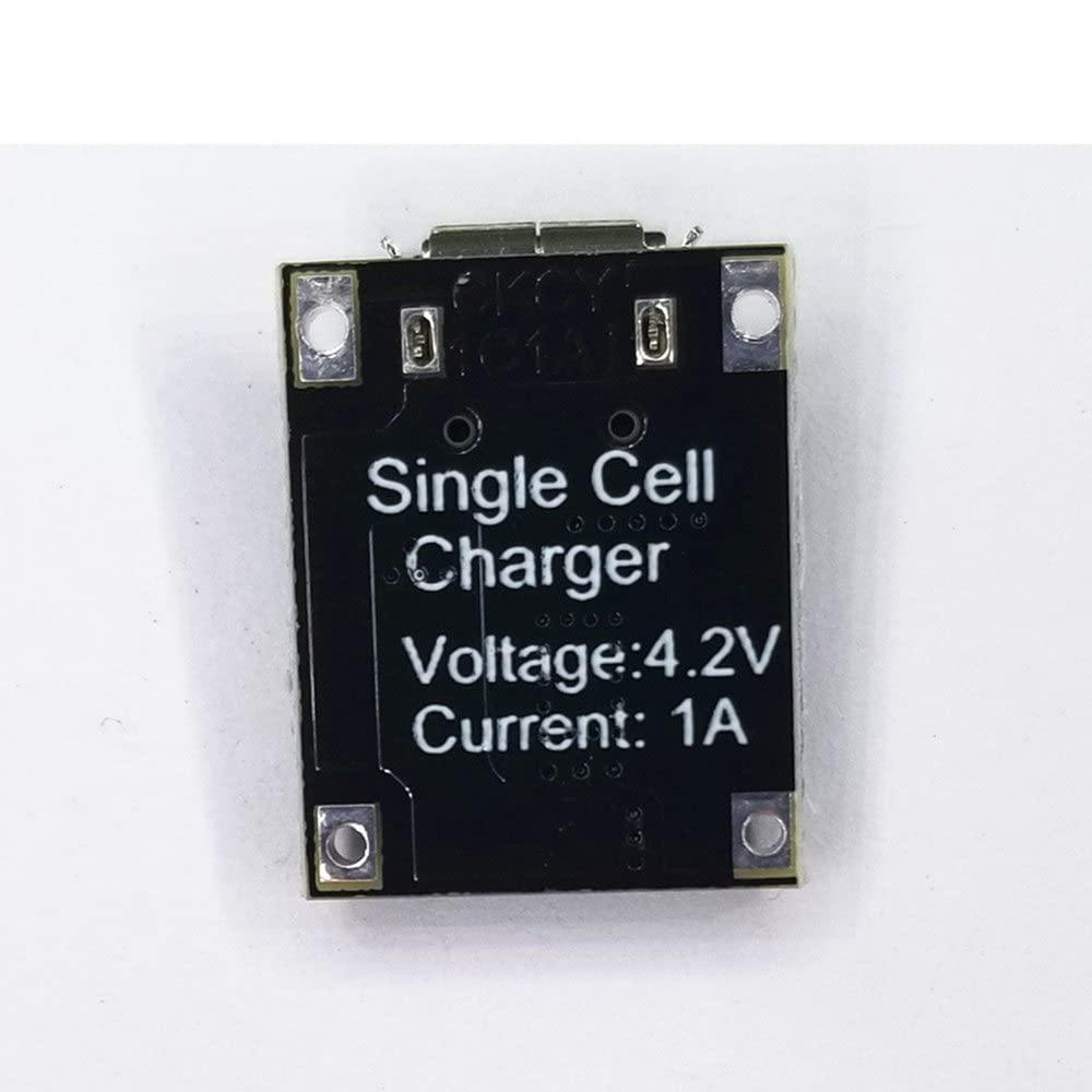 Midzooparts 10PCS Single Cell Lithium Battery Charging Charger Module 1A 5V-6V 4.2V TC4056 TC4056A Micro USB Power Supply Board TP4056