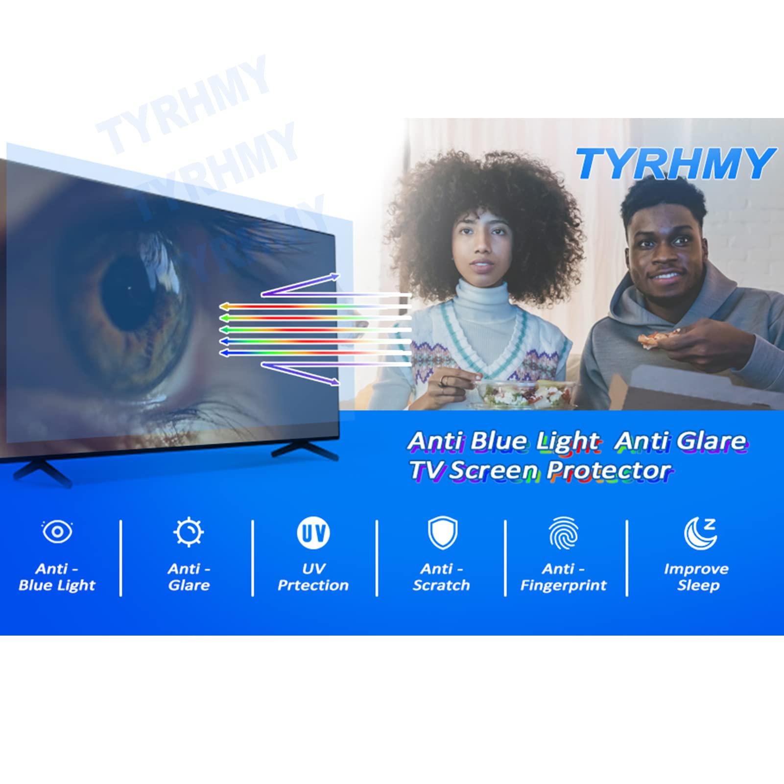 TYRHMY TYRHMY 43~75 Inch Anti-Glare TV Screen Protector - Anti- UV Film, Filter Blocking Blue Light from 400 to 450Nm for LCD, LED, 4K OLED & QLED HDTV,50inTV 43.34inx24.40in