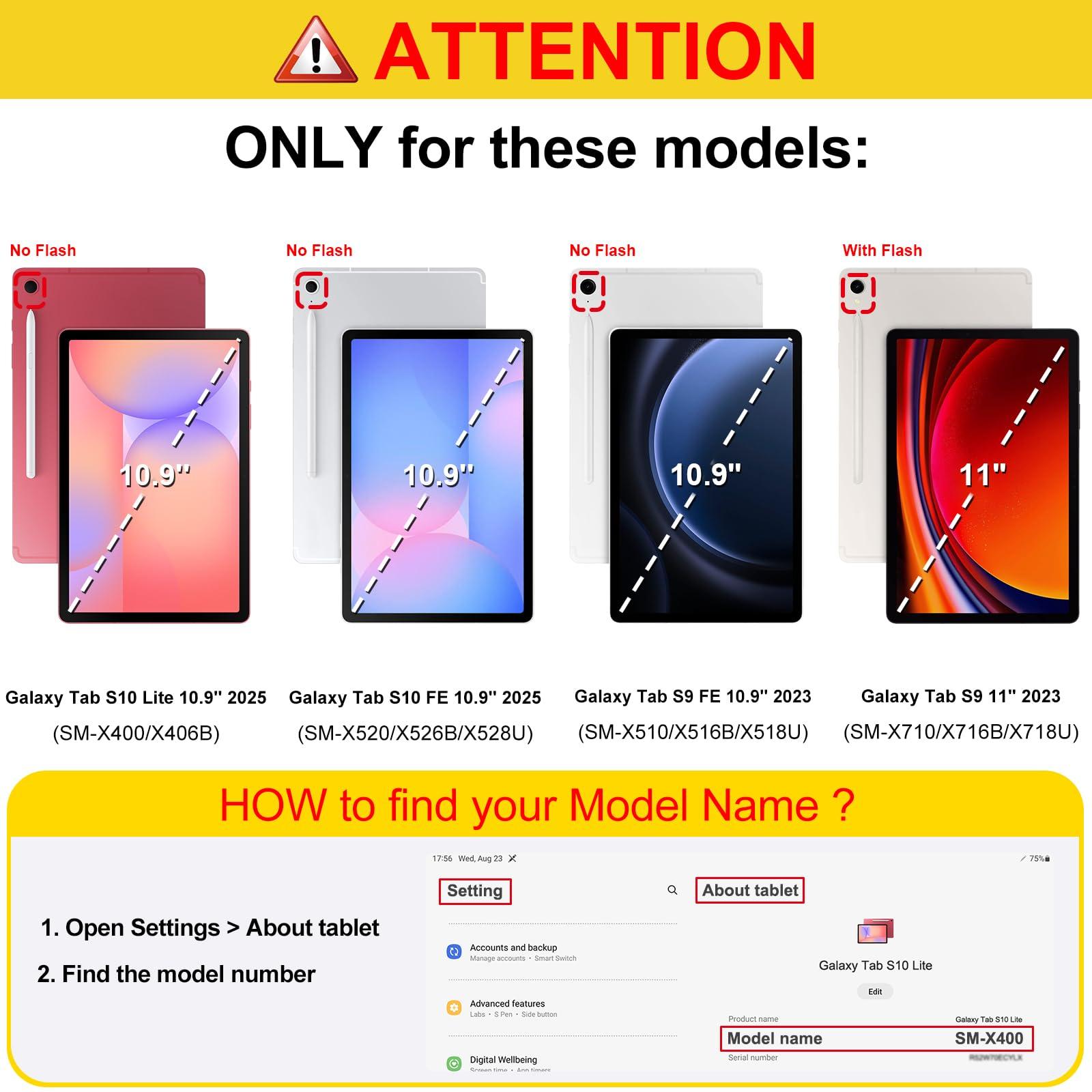 FINTIE FINTIE Keyboard Case for Samsung Galaxy Tab S10 Lite/ S10 FE/ S9 FE 5G 10.9 Inch/Tab S9 11 Inch with S Pen Holder, Slim Stand Cover Detachable Wireless Bluetooth Keyboard, Dreamy Marble