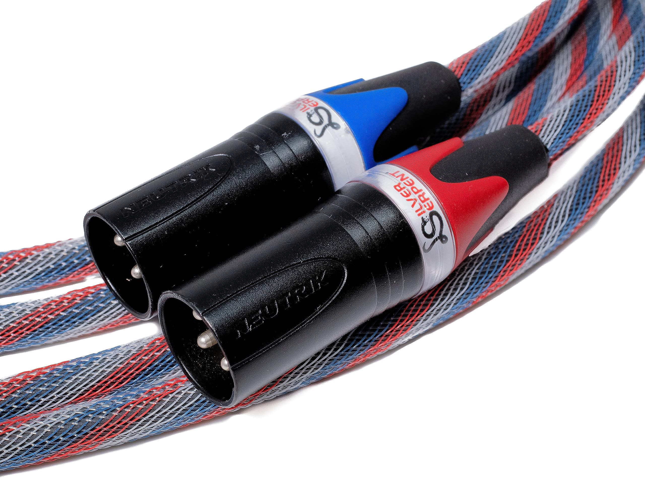 BETTERCABLES.COM Better Cables BETTERCABLES.COM Silver Serpent Patriot Edition Balanced XLR Audiophile Audio Cables (Pair - 2 Cables) - High-End, High-Performance, Silver/Copper Hybrid, Low-Capacitance - 3 Feet