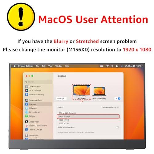 cocopar cocopar Travel Monitor  Upgraded 15.6 Inch 1080P FHD HDR IPS Ultra Slim USB-C Portable Display with Kickstand Dual Type-C Mini HDMI Dual Speakers for Laptop PC Mac Surface Xbox PS4 Switch