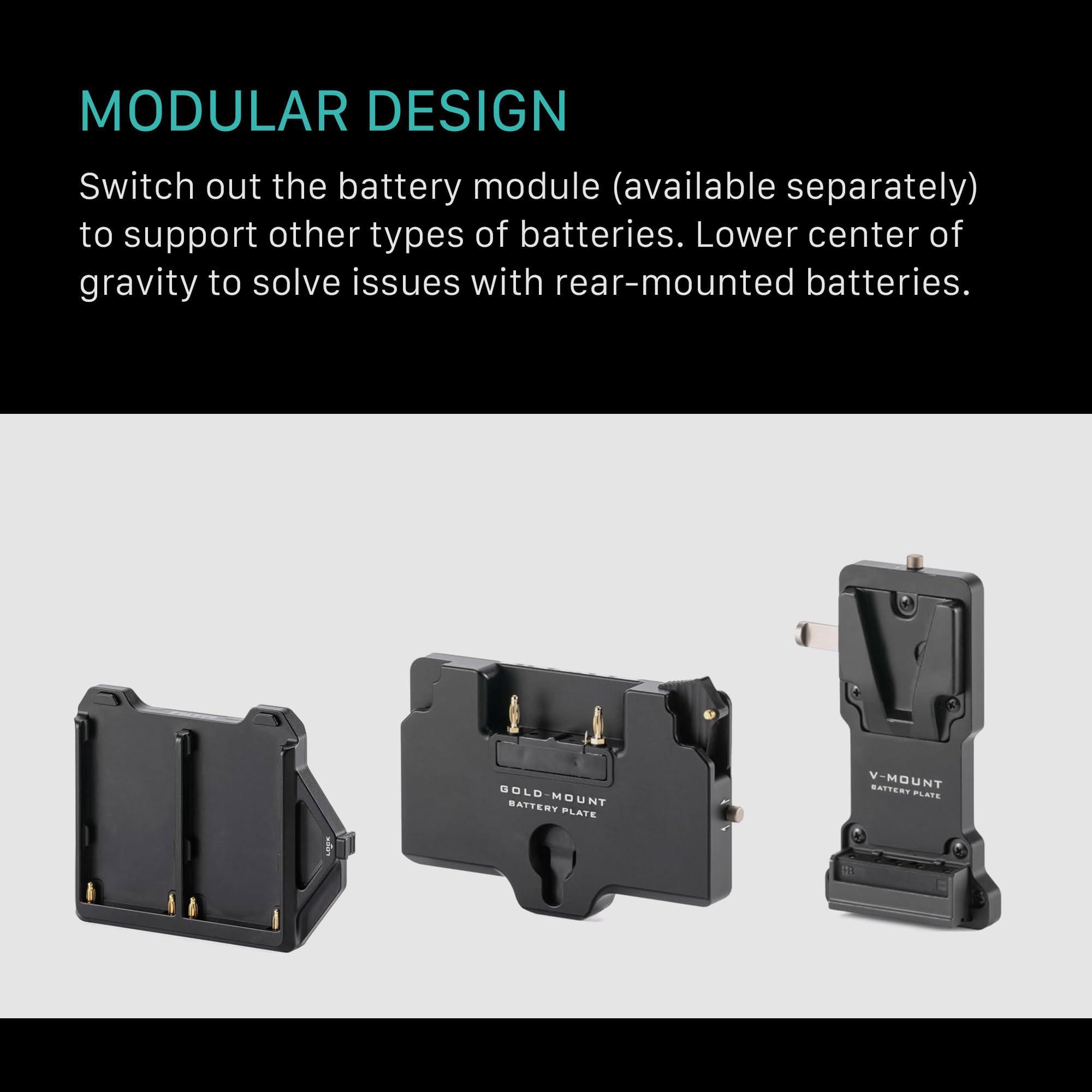 Tilta Tilta V-Mount Battery Plate Compatible with DJI RS 4 Power Pass-Through Plate Kit | Includes 14.8V P-Taps, a 2 Pin Lemo and USB-C Port | Works with RS2, RS3, RS3 Pro, RS4 and RS4 Pro