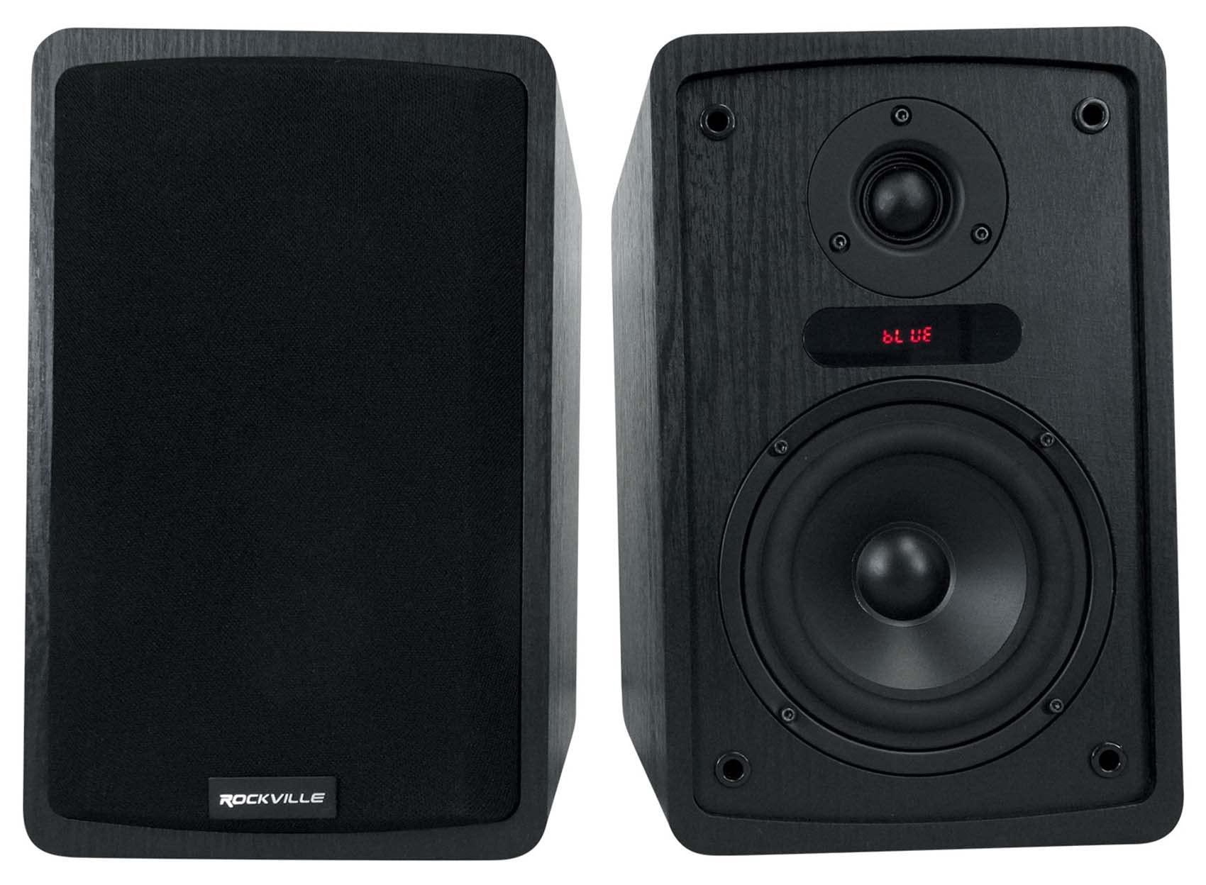 Rockville Rockville ELITE-5B 5.25" Bookshelf Speakers w/Bluetooth+36" Dark Wood Stands
