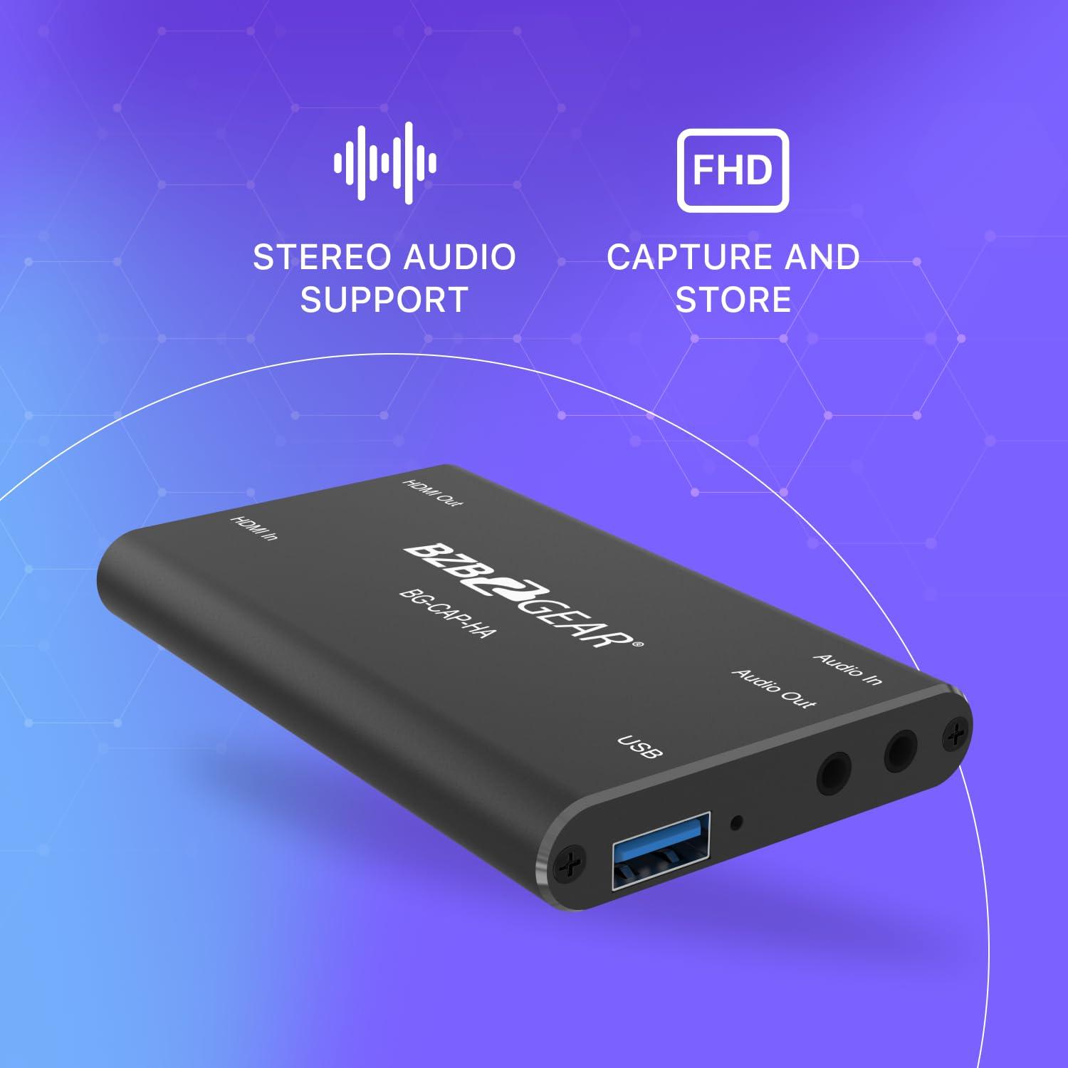 BZB GEAR BZBGEAR USB 3.0 1080P FHD Powered HDMI Capture Card - BG-CAP-HA