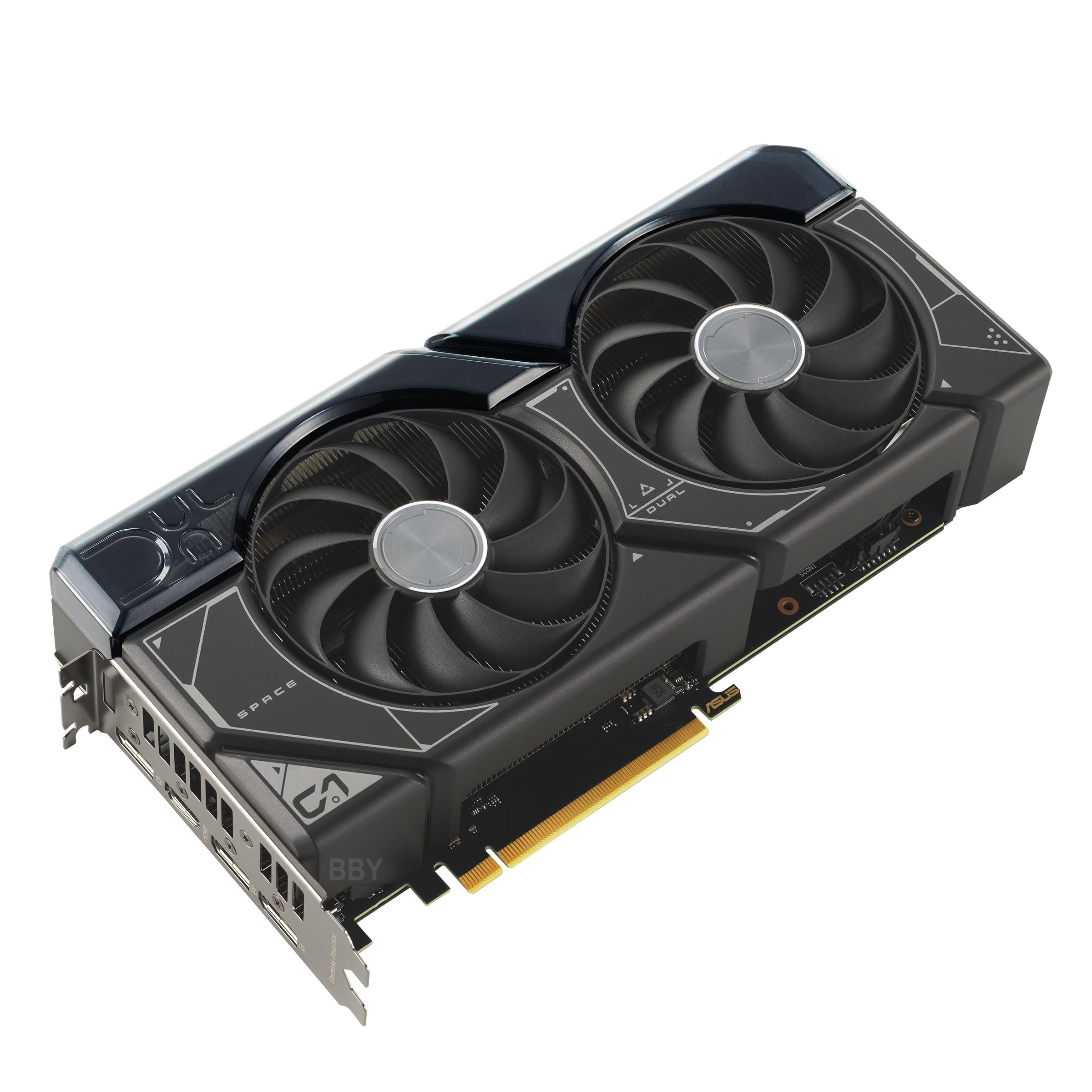 ASUS ASUS Dual GeForce RTX 4070 Super Graphics Card (PCIe 4.0, 12GB GDDR6X, DLSS 3, HDMI 2.1, DisplayPort 1.4a, 2.56-Slot Design, Axial-tech Fan Design, Auto-Extreme Technology, and More)