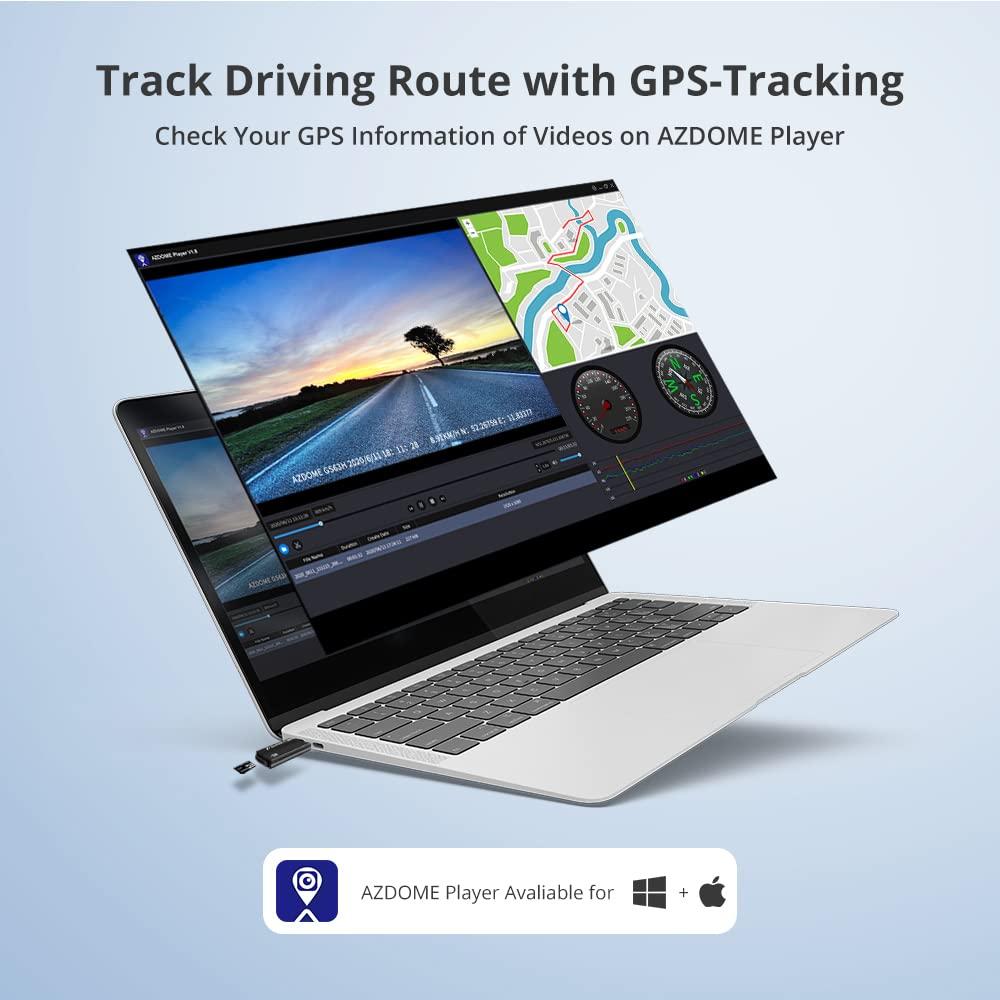 AZDOME AZDOME GS63H 4K WiIFi Dash Cam with 128GB SD Card and Mini USB OBD Hardwire Kit, Mirror Mount Holder Kit