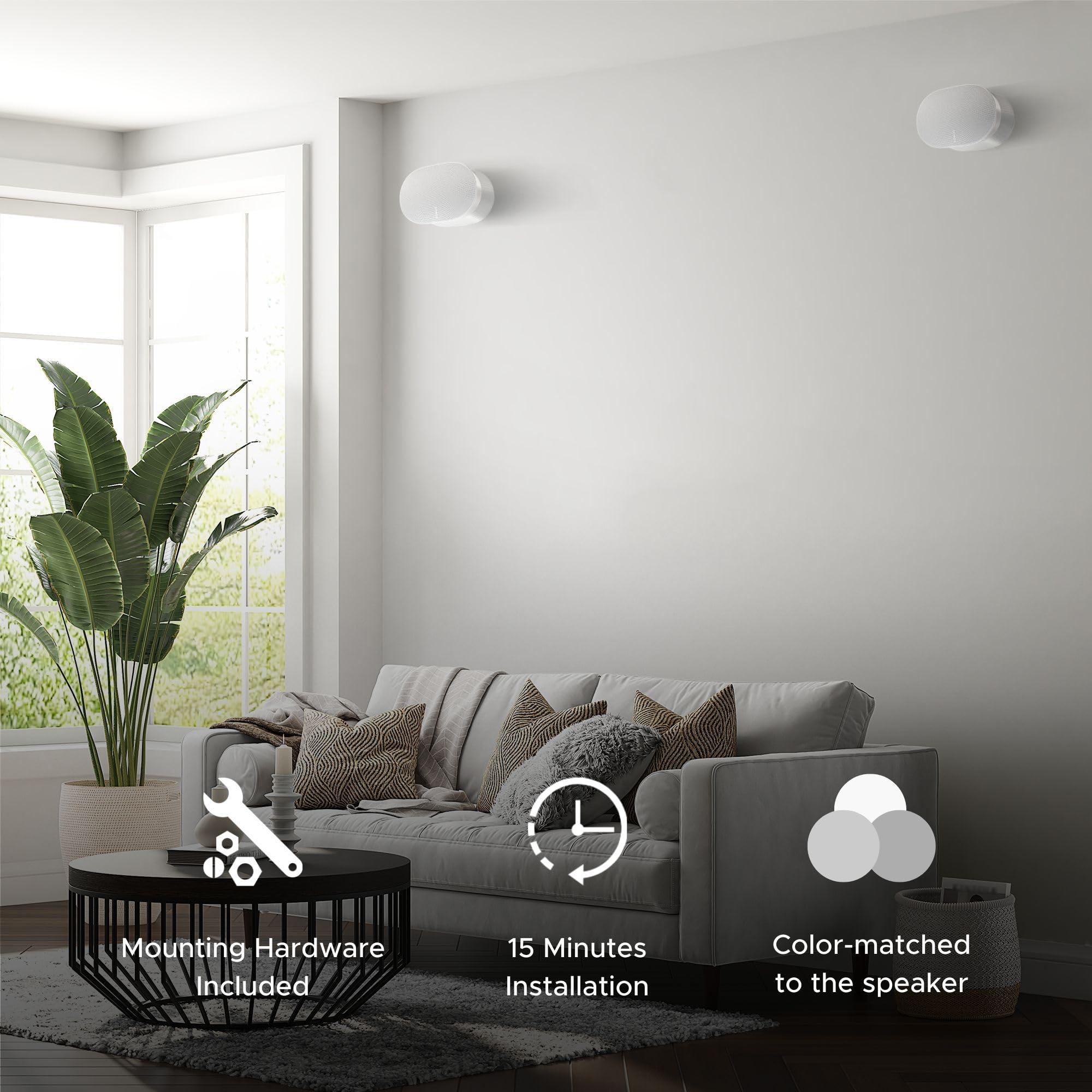 Sound Bass ERA300 Wall Mount Bracket, Tilt and Swivel, White, Twin (2pcs), Compatible with Sonos ERA 300, Effortless Installation, Includes Mounting Kit, Double, Pair