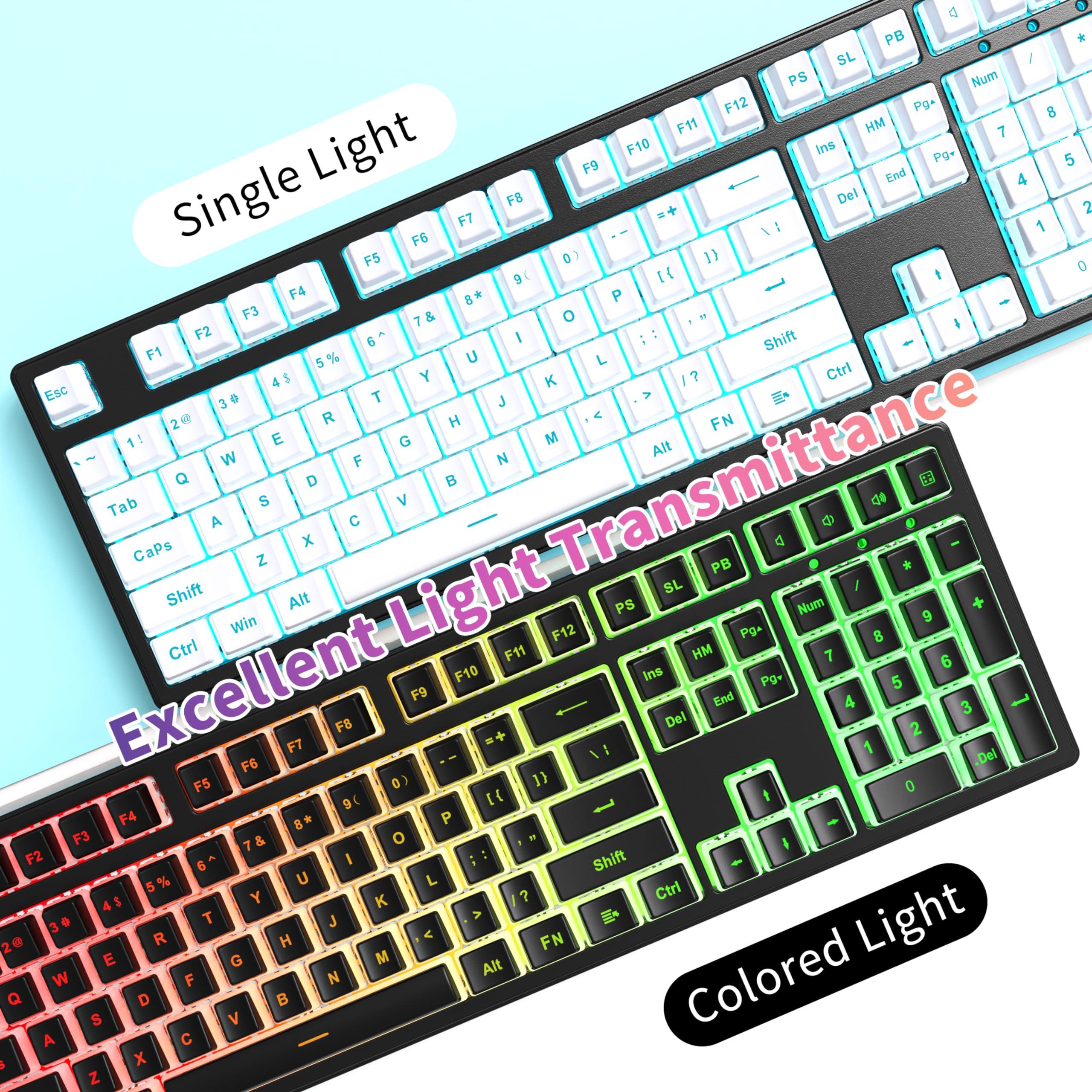SEUNKWANG SEUNKWANG Pudding Keycaps, PBT Keycaps 132 Keys Set Custom Keycap Set, Shine Through Keycaps OEM Profile, Universal Compatible for TH80-X F75 AK820 RT100 F99 Hi75 Keyboard-White