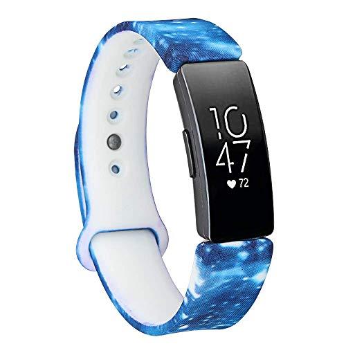 RuenTech Bands Compatible with Fitbit Inspire 2 Band Replacement Soft Silicone Wristband Pattern Printed Strap for Inspire 2 Bands Women/Men (Multicolor-3pcs B)