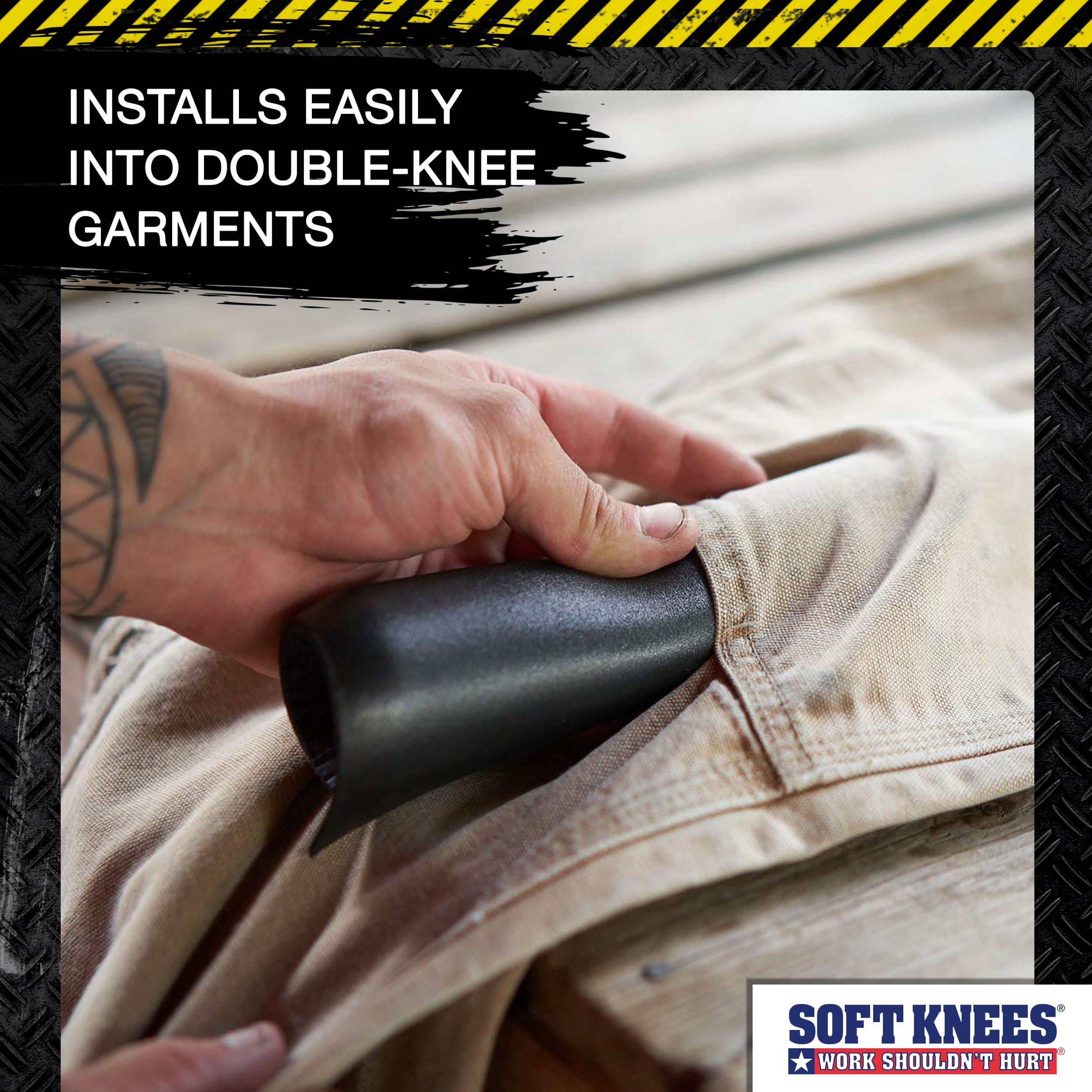 Soft Knees Soft Knees No-Strap Knee Pads for Work, 6 x 9 Knee Pads for Men Construction | Knee Pad Inserts for Work Pants With Double Knee | Soft Work Knee Pads for Men Construction