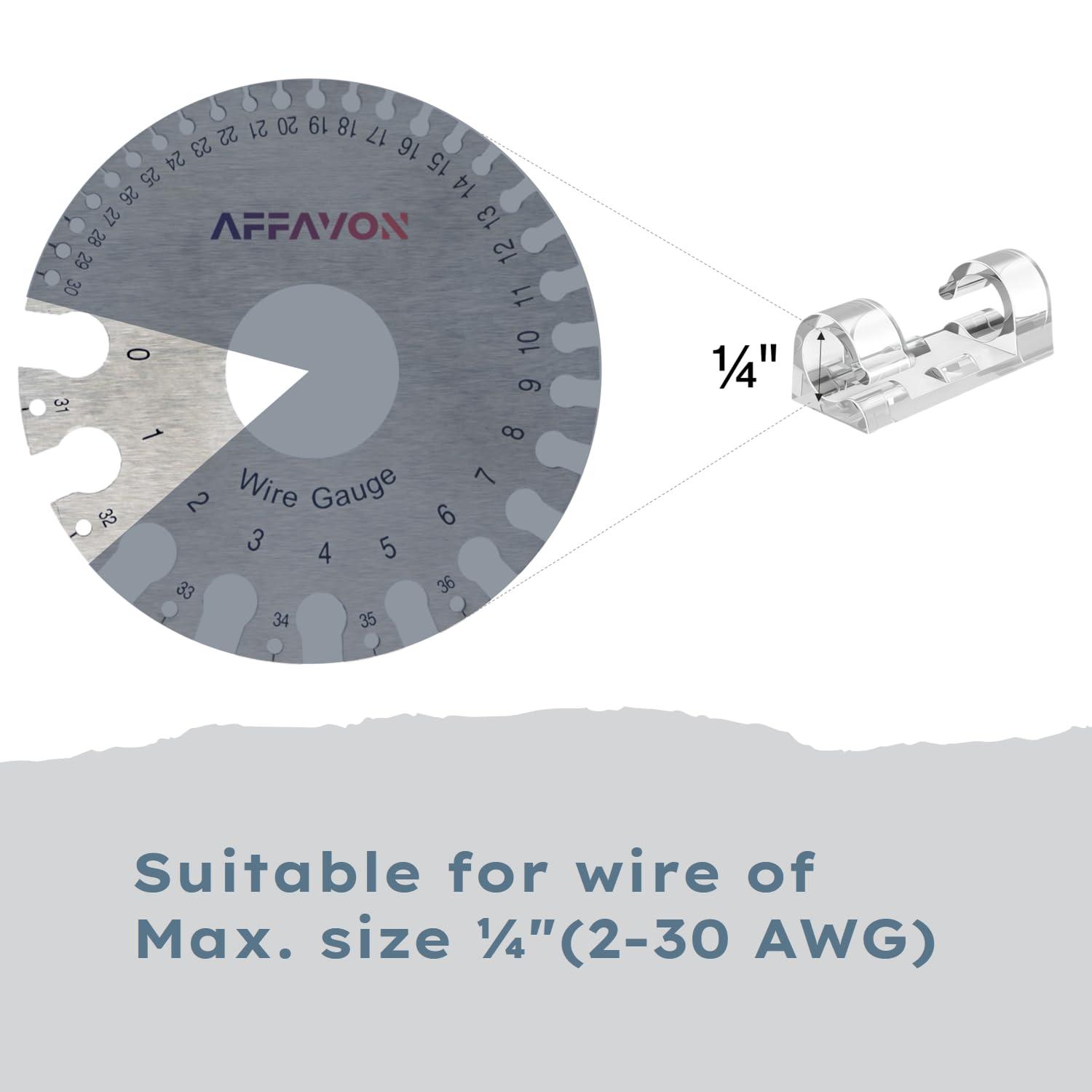 AFFAVON 80pcs Adhesive Cable Clips 90 Strips, Finisher Wire Clamp Cord Clips Cable Management Light Clips Cable Organizer Max.1/4" Wire Hider for Cords