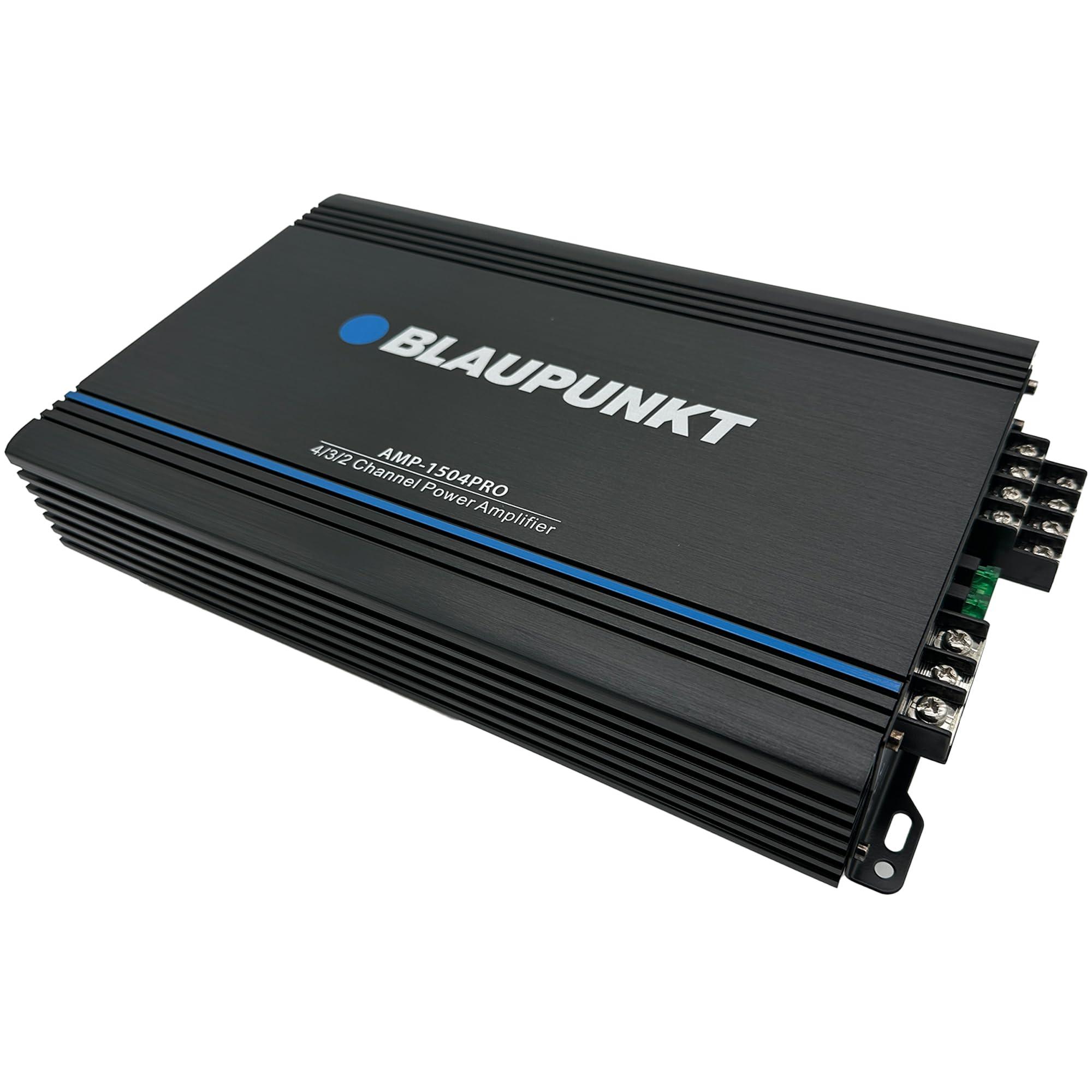 BLAUPUNKT BLAUPUNKT 1504PRO Car Audio 4/3/2-Channel Full Range 2 Ohm Stable Amp Amplifier 1500 Watts Max | Slim and Compact