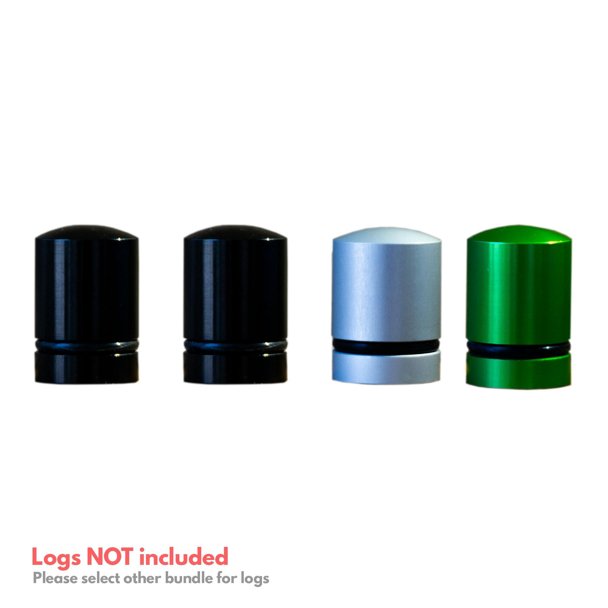 Flying Horse Workshop Flying Horse Workshop Geocache Nano Container & Log Roll (Nano Container Only (No Log Roll) (2 Black, 1 Silver, 1 Green))