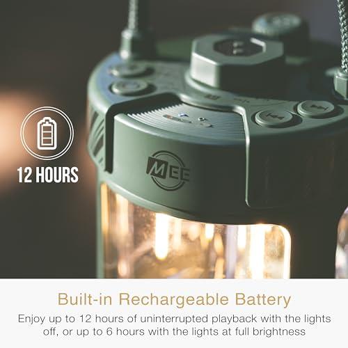 MEE audio MEE audio lightSPKR Bluetooth wireless speaker with camping lantern: 360 audio, 3 audio modes, 2 light colors & infinite brightness adjustment, IPX6 waterproof for indoor & outdoor use (Forest Green)