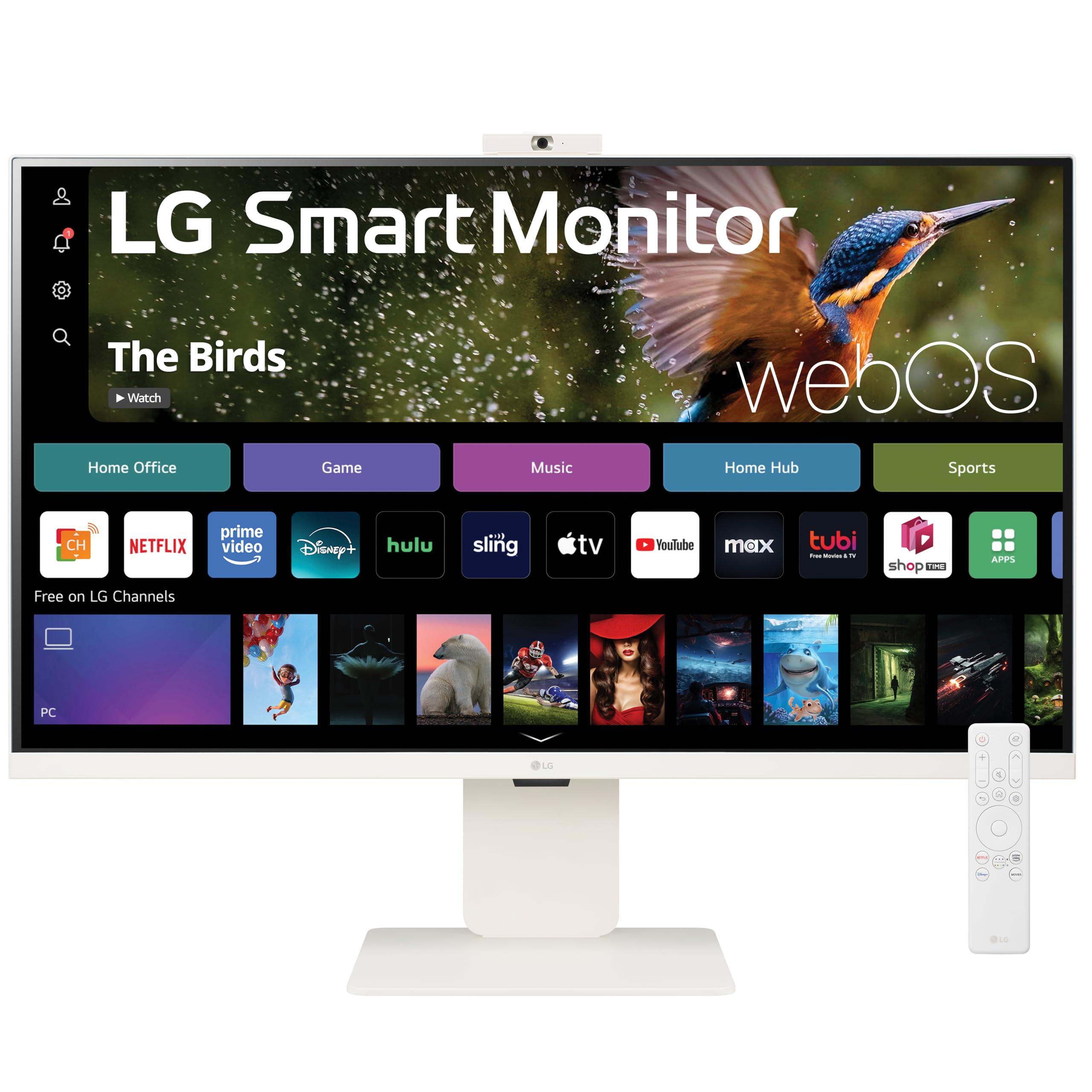 LG LG 32SR85U-W MyView Smart Monitor 32-inch 4K UHD (3840x2160), IPS Display, webOS 23, USB Type-C 90W PD, Built-in FHD Webcam & Speaker, HDR 10, AirPlay 2, Screen Share, Bluetooth, White