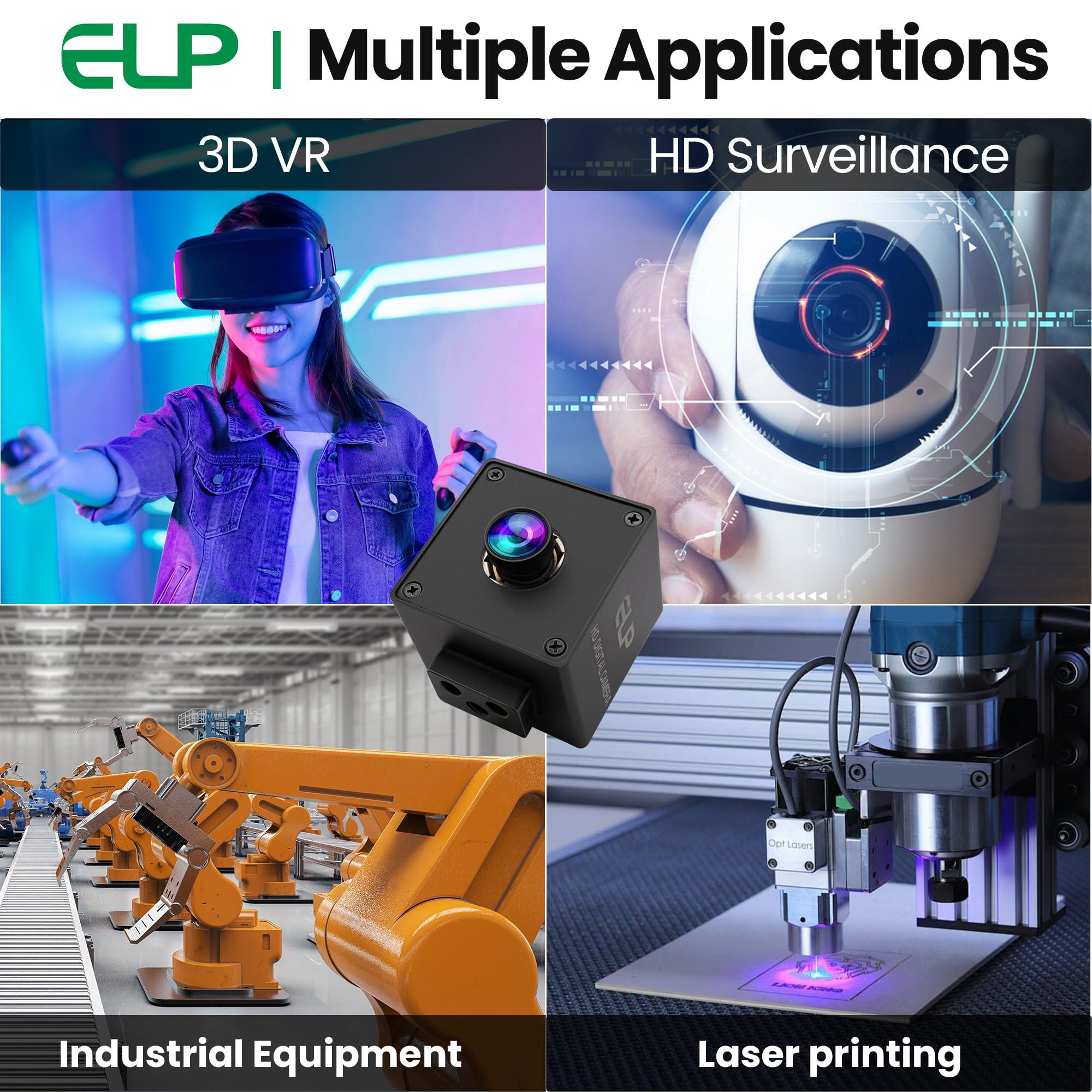 ELP ELP 1080P 120fps USB Autofocus Camera for Computer 11.6mp Lightburn Camera Mini UVC USB2.0 Webcam High Speed PC Camera Wide Angle USB Security Web Camera for Laptop (100 Low distoriton Lens)