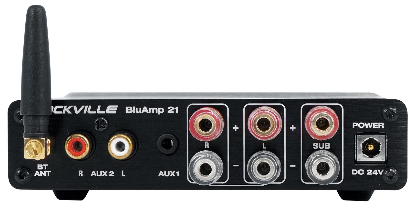 Rockville Rockville BLUAMP 21 Silver 2.1 Channel Bluetooth Home Audio Amplifier Receiver