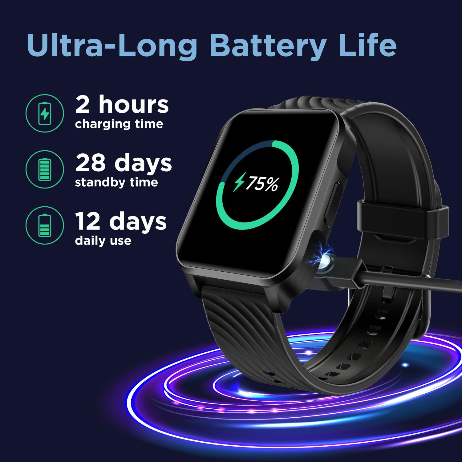 Motorola Motorola Moto Watch 70 - Health and Fitness Bluetooth Smartwatch for Every Day Wear, Advanced Health Features, Up to 10 Days Battery Life - Compatible with Android and iOS, Phantom Black