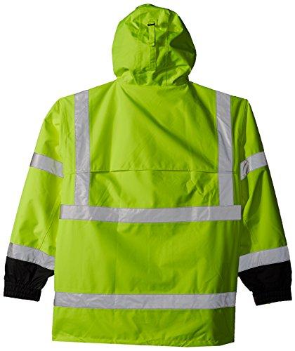 TINGLEY Tingley Standard Icon High Visibility Jacket with Attached Hood, Fluorescent Yellow-Green/Black, 5X-Large