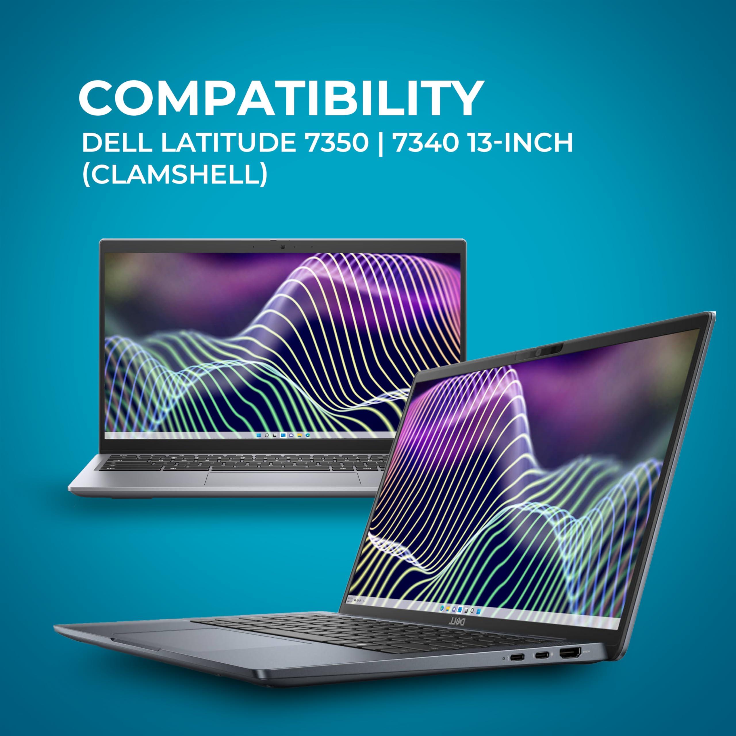 Gumdrop Cases Gumdrop SlimTech Chromebook Case for 13.3 inch Dell Latitude 7350 | 7340 (2-in-1) Protective Sleek Snap On Hard Shell Laptop Cover for Kids Students School Work Office - Black