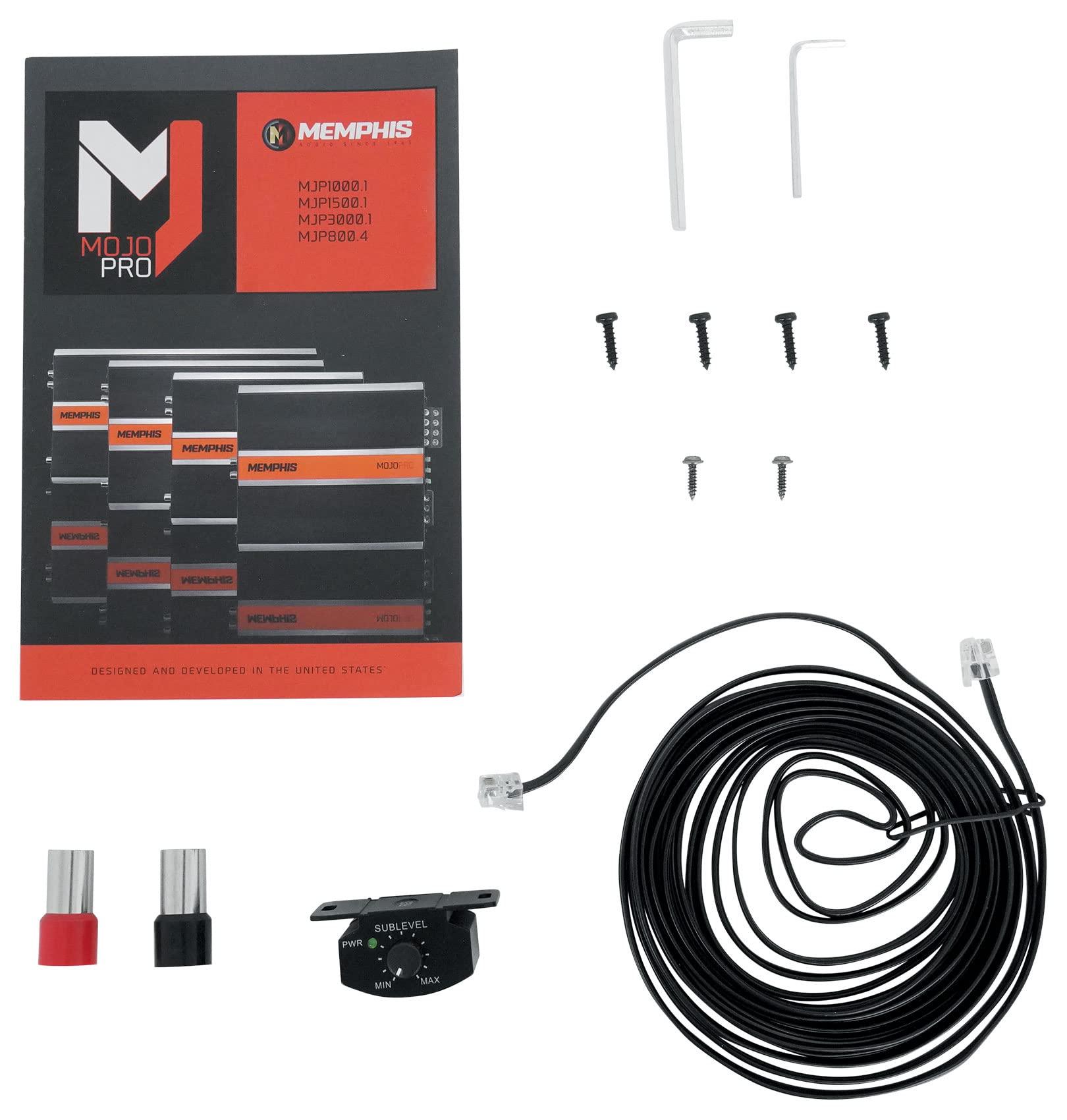 Memphis Memphis Audio MJP3000.1 3000w RMS @ 1 ohm Mono Car Amplifier Mojo Pro Amp+Remote Bundle with Rockville RWK0CU Complete Amp Installation Wire Kit