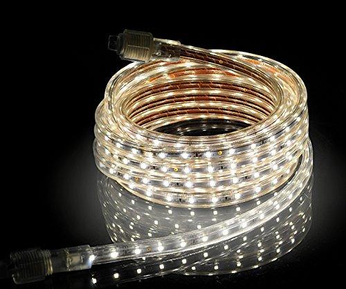 CBconcept CBConcept UL Listed, 164 Feet, 18000 Lumen, 4000K Soft White, Dimmable, 120V AC Flexible Flat LED Strip Rope Light, 3000 Units 3528 SMD LEDs, Indoor Outdoor Use, Accessories Included, Ready to use