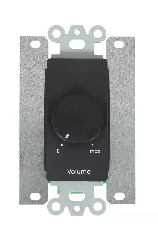 Lowell Lowell 200LVC-DSB 200W Mono Volume Control with 2-Gang Decorator Wall Plate, Stainless Steel/Black; 3dB per Step; for Use with 70V Speaker Line; Rotary Dial; Phoenix-Style Termination