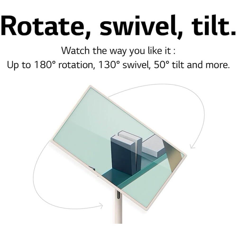 LG LG 27-Inch Class StanbyMe 1080p-Portable Touch-Screen-Monitor 27ART10AKPL, Built-in Battery, Full Swivel Rotation, 60Hz Refresh Rate, Calming Beige