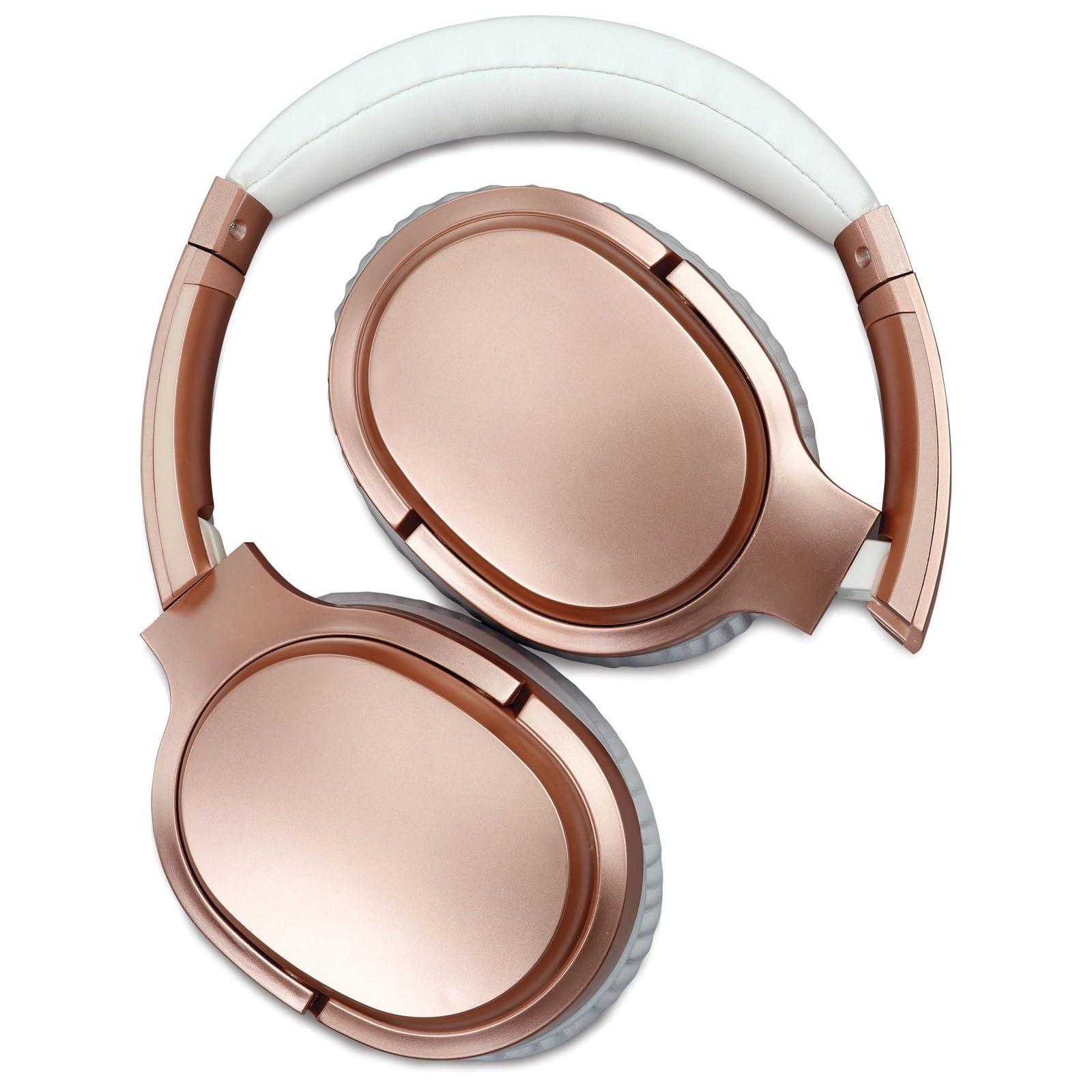 iLive iLive Active Noise Cancellation Bluetooth Headphones, Adjustable Headband, Includes 3.5mm Audio Cable, Rose Gold (IAHN40RGD)