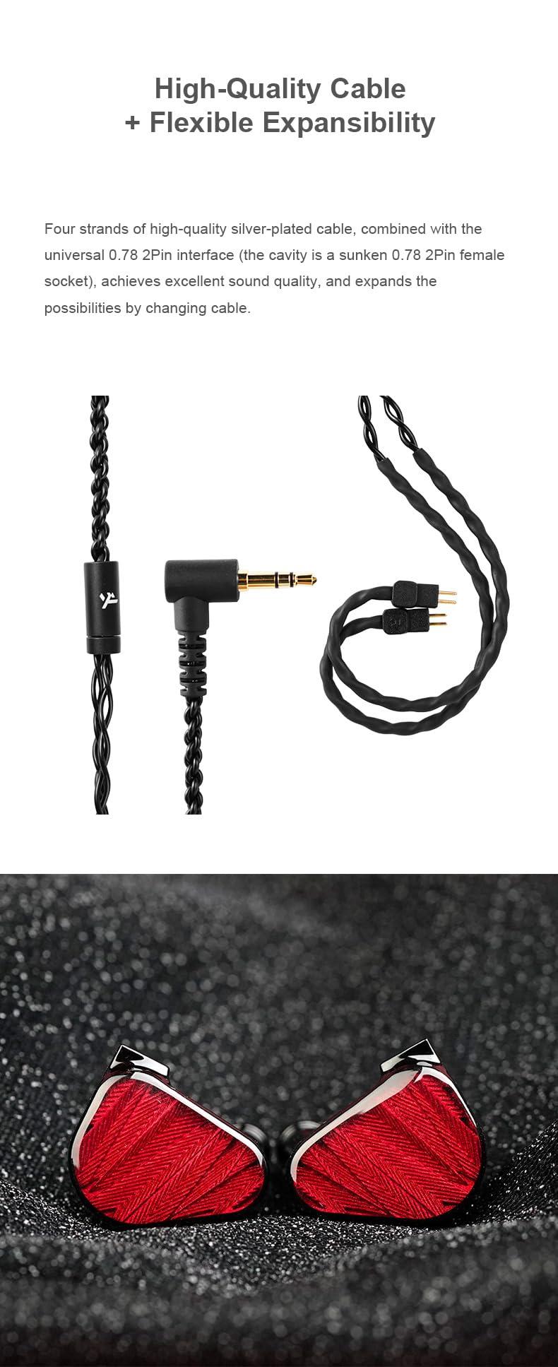 Fanmusic Fanmusic TRUTHEAR x Crinacle Zero:RED Dual Dynamic Drivers in Ear Headphone with 0.78 2Pin Cable