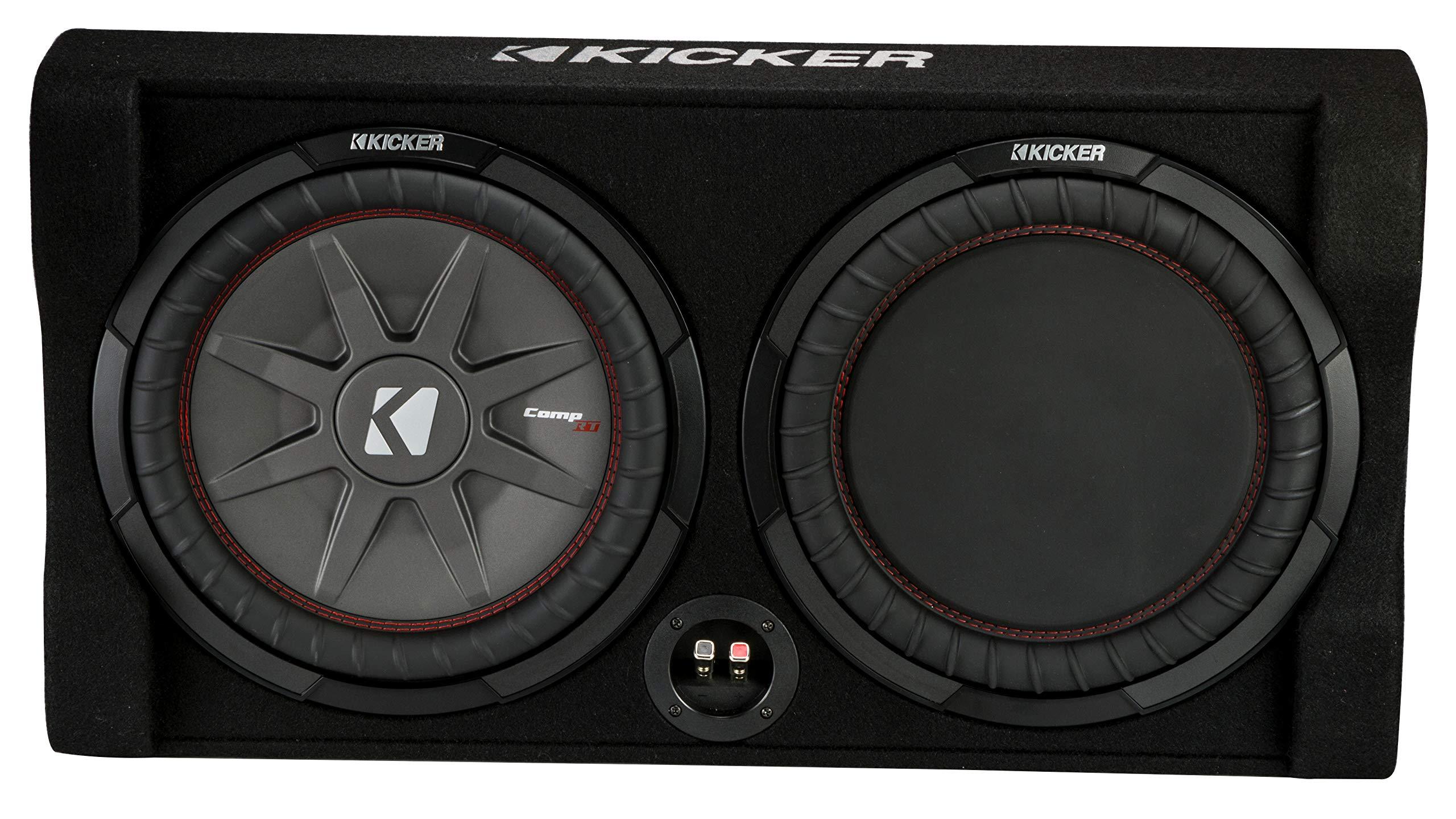 KICKER Kicker 47TRTP122 12-Inch (30cm) Thin Down Firing Subwoofer and Passive Radiator Enclosure, 2-Ohm
