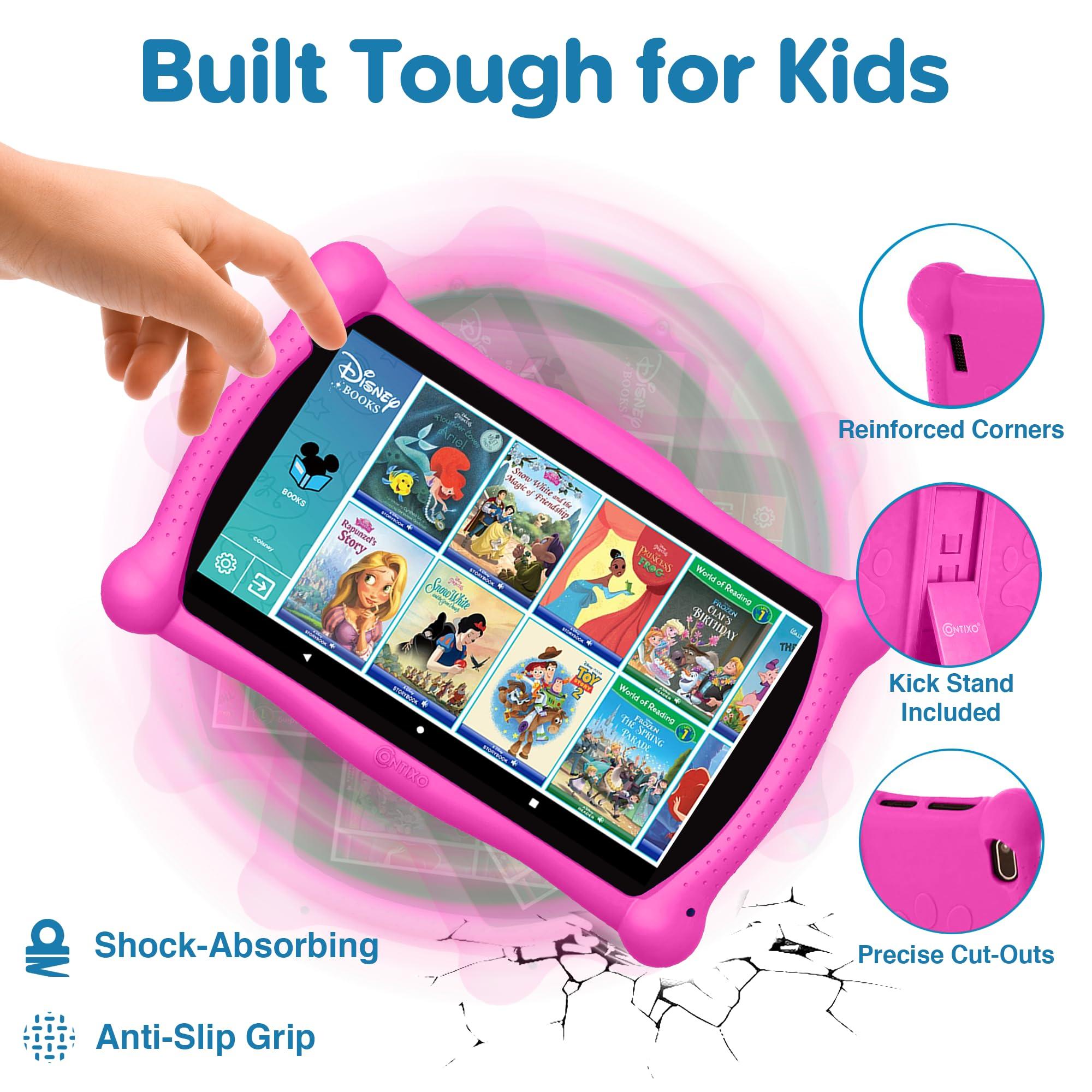 Contixo Contixo 7" Disney Kids Learning Tablet Bundle - Headphones, Stylus & Bag, Pre-Installed Disney Storybook (Value $200) & Teacher-Approved Apps, Parental Controls, Ideal for Education - Pink