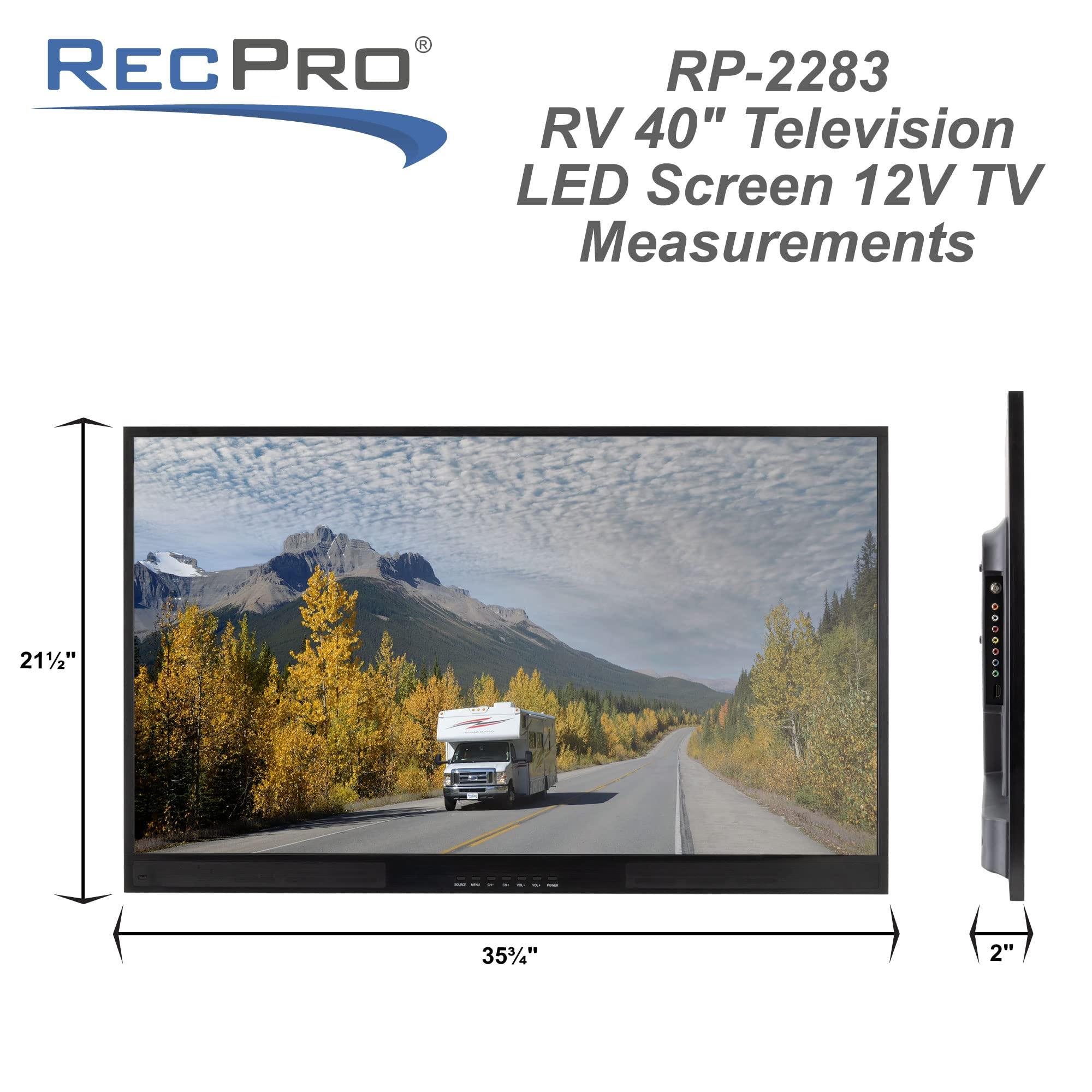 RecPro RecPro RV TV 40" Smart TV | 1080p HD | 12V DC | 2X HDMI Ports | Built-in Tuner for Local Stations