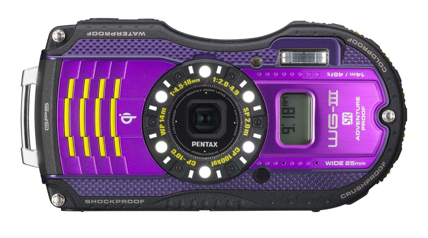 Pentax Pentax Optio WG-3 GPS purple 16 MP Waterproof Digital Camera with 3-Inch LCD Screen (Purple)