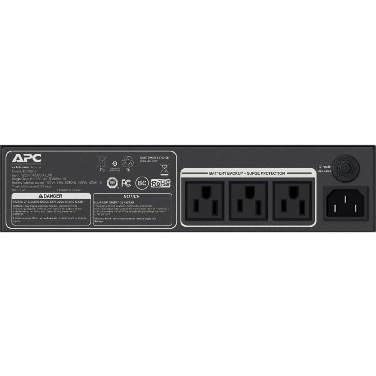 APC APC by Schneider Electric Back-UPS 400VA, Flexible Mounting, Low Profile, Industrial