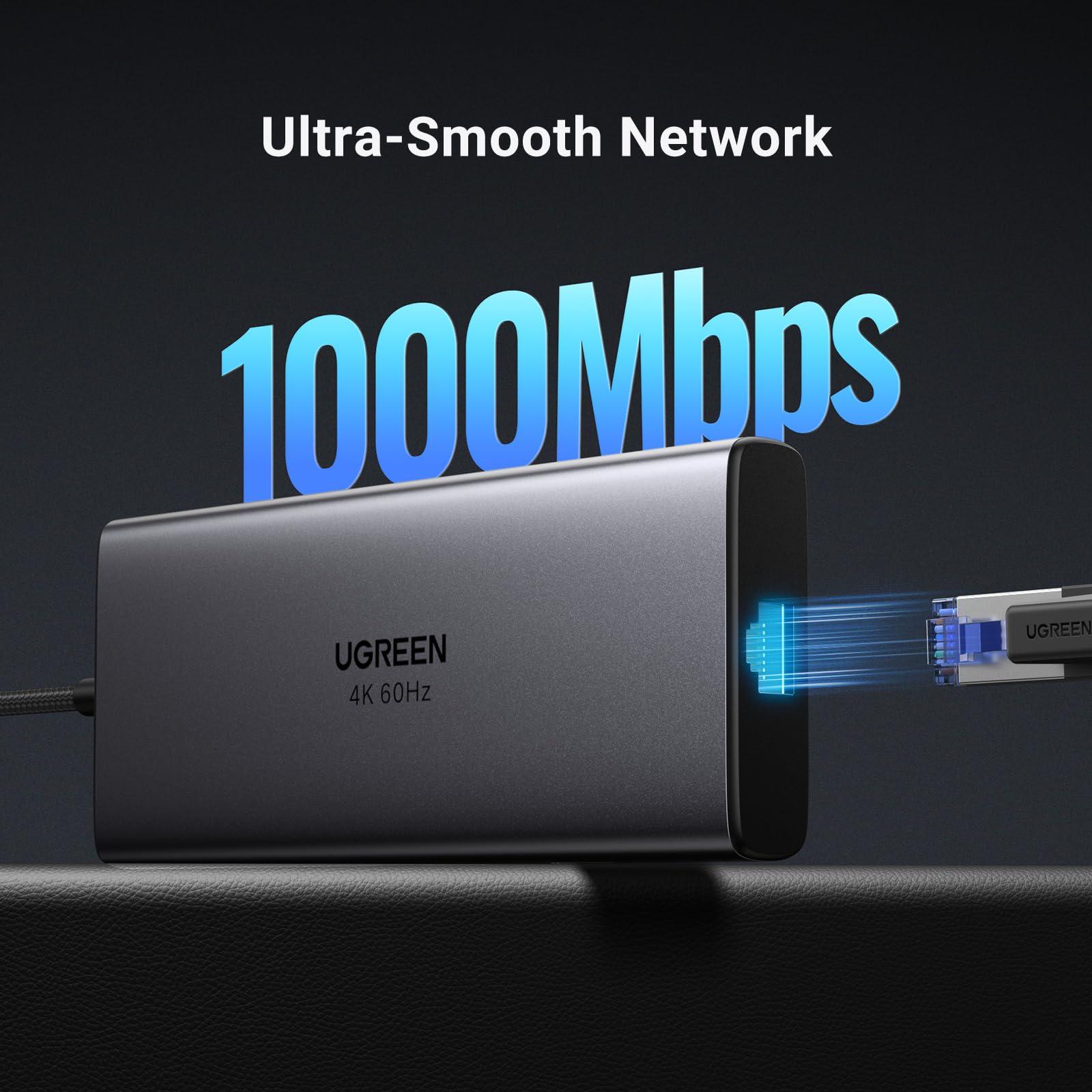 UGREEN UGREEN Revodok Pro 109 USB C Hub 9 in 1 10Gbps USB C 3.2 & USBA 3.2 4K HDMI, 100W Power Delivery, SD/TF Card Reader Gigabit Ethernet for MacBook Pro/Air,iPhone 16 15 Pro/Pro Max, Thinkpad and More.